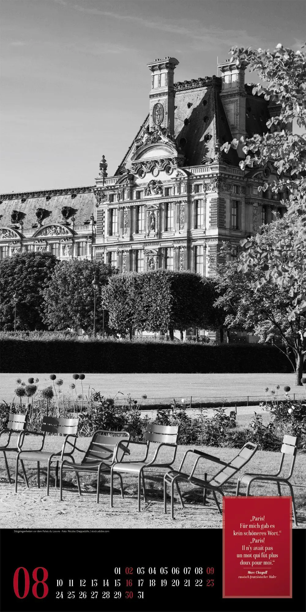 Bild: 9783838426266 | Paris, je t'aime Literatur-Kalender 2026 | Ackermann Kunstverlag GmbH