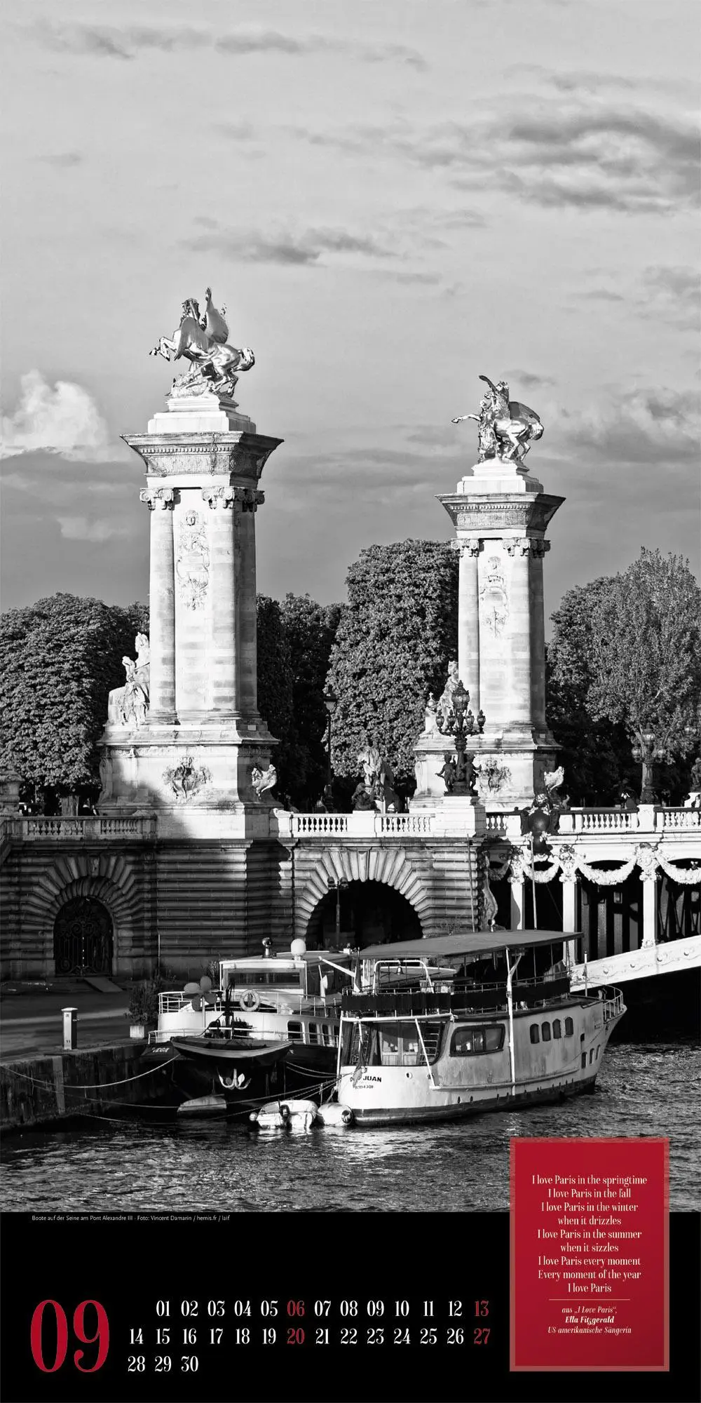 Bild: 9783838426266 | Paris, je t'aime Literatur-Kalender 2026 | Ackermann Kunstverlag GmbH