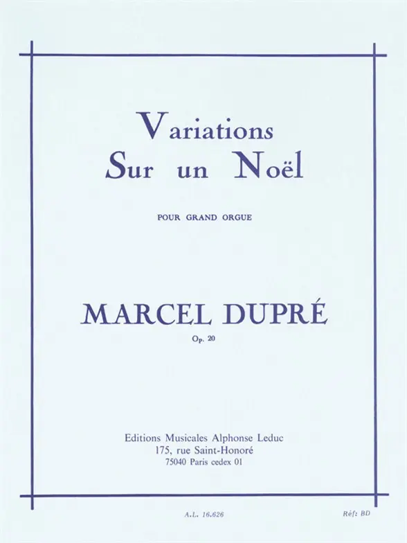Cover: 9790046166266 | Variations Sur Noel Op.20 | Marcel Dupré | Buch | Alphonse Leduc