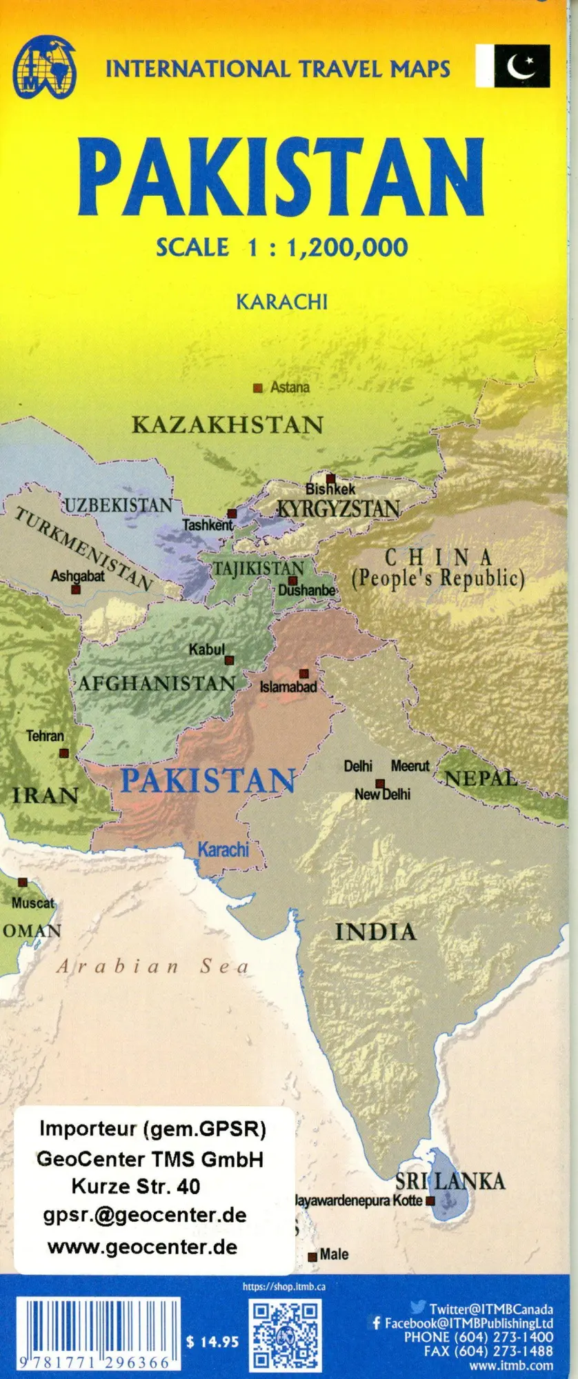 Bild: 9781771296366 | Pakistan | ITM Map 1:1200000 | (Land-)Karte | ITM Map | Englisch