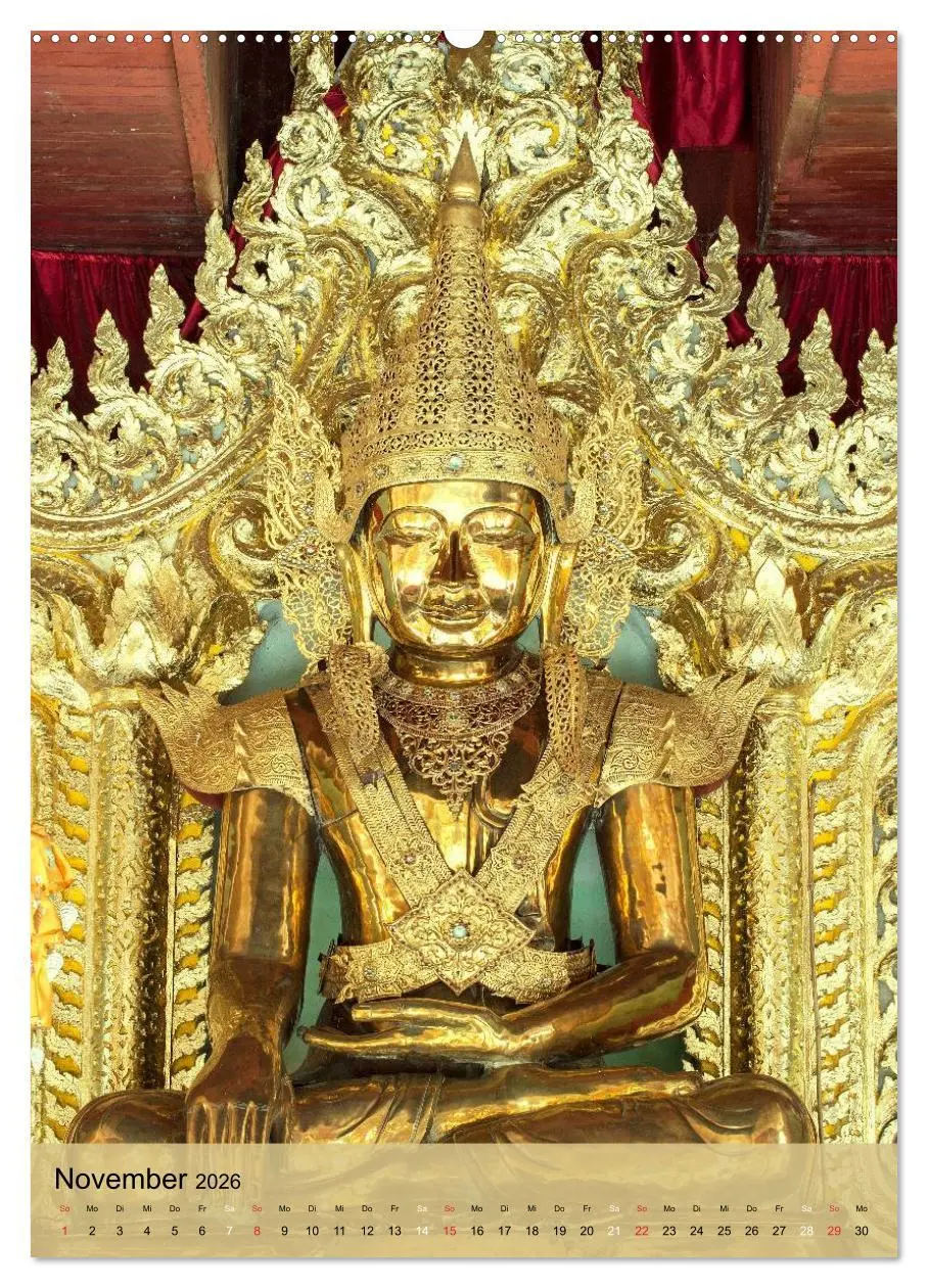 Bild: 9783516426366 | BUDDHA in GOLD (Wandkalender 2026 DIN A2 hoch), CALVENDO...