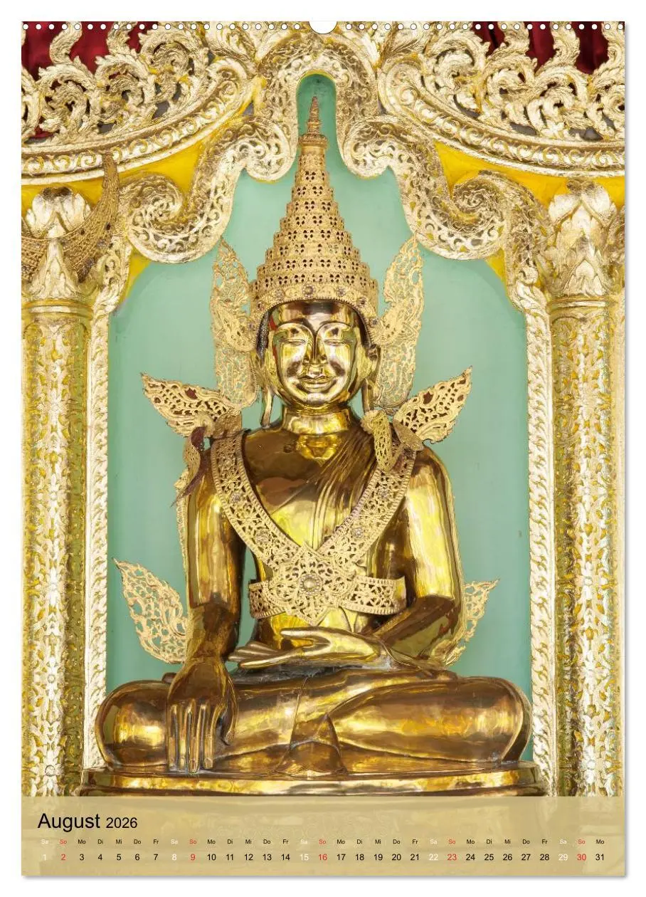 Bild: 9783516426366 | BUDDHA in GOLD (Wandkalender 2026 DIN A2 hoch), CALVENDO...