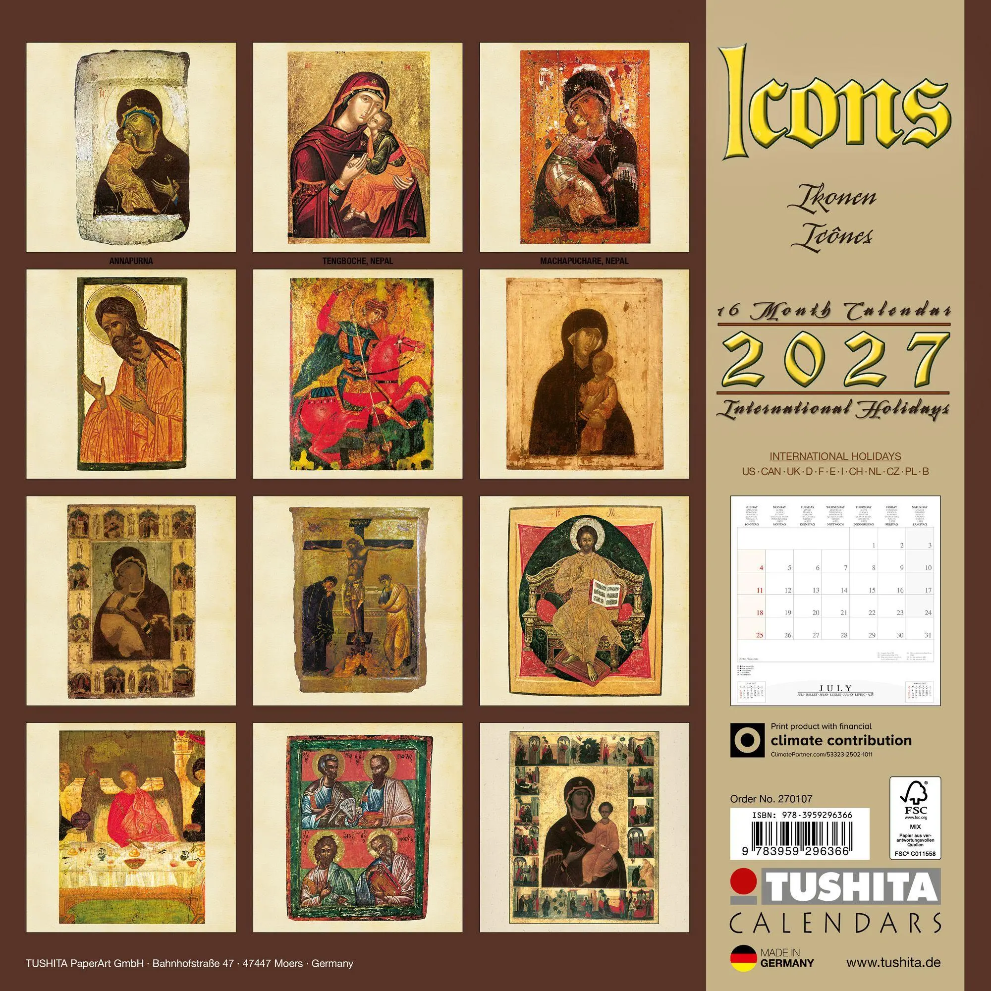 Bild: 9783959296366 | Icons 2027 | Kalender 2027 | Kalender | Mindful editions | 28 S.