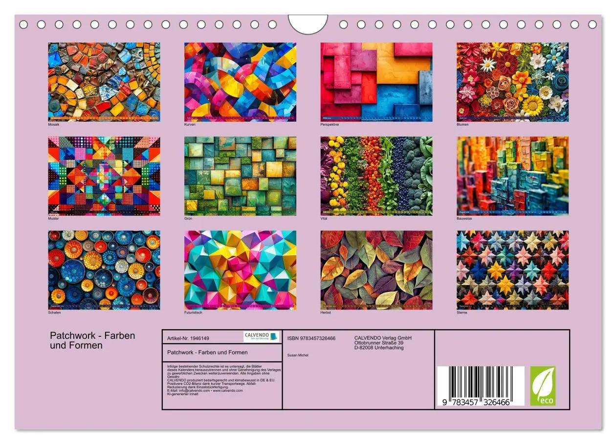Bild: 9783457326466 | Patchwork - Farben und Formen (Wandkalender 2026 DIN A4 quer),...