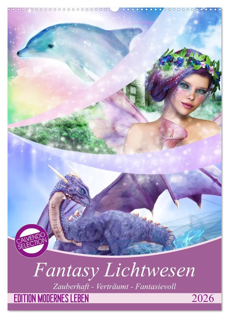 Cover: 9783516416466 | Fantasy Lichtwesen (Wandkalender 2026 DIN A2 hoch), CALVENDO...