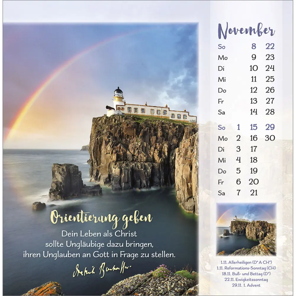 Bild: 9783754876466 | Gott ist für dich 2026 | Dietrich Bonhoeffer-Postkarten-Kalender