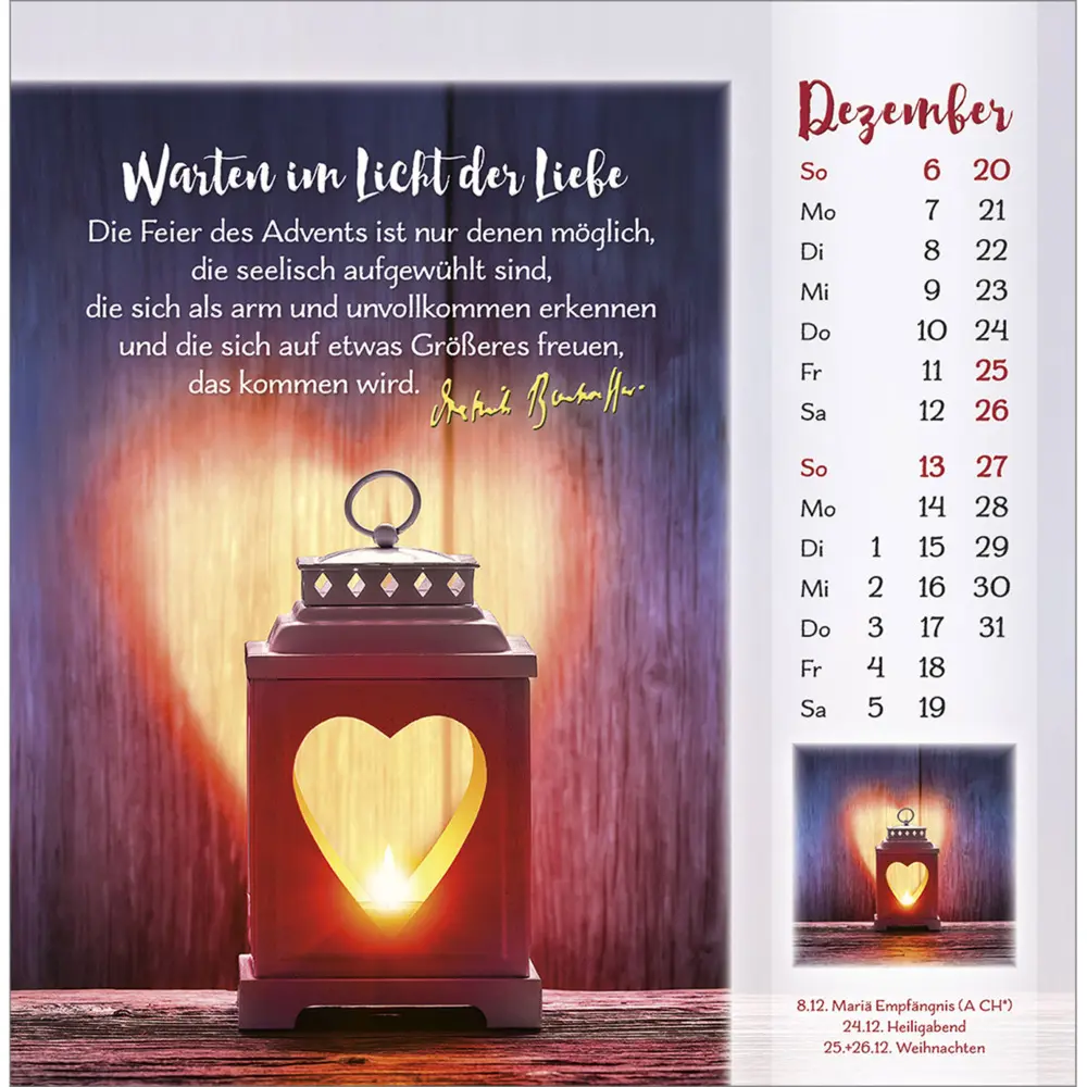 Bild: 9783754876466 | Gott ist für dich 2026 | Dietrich Bonhoeffer-Postkarten-Kalender