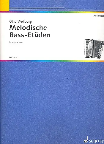 Cover: 9790001046466 | Melodische Bass-Etitüden für Akkordeon | Otto Weilburg | Broschüre