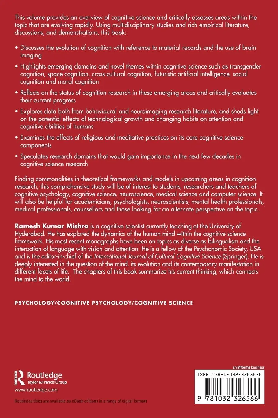 Rückseite: 9781032326566 | Cognitive Science | New Developments and Future Directions | Mishra