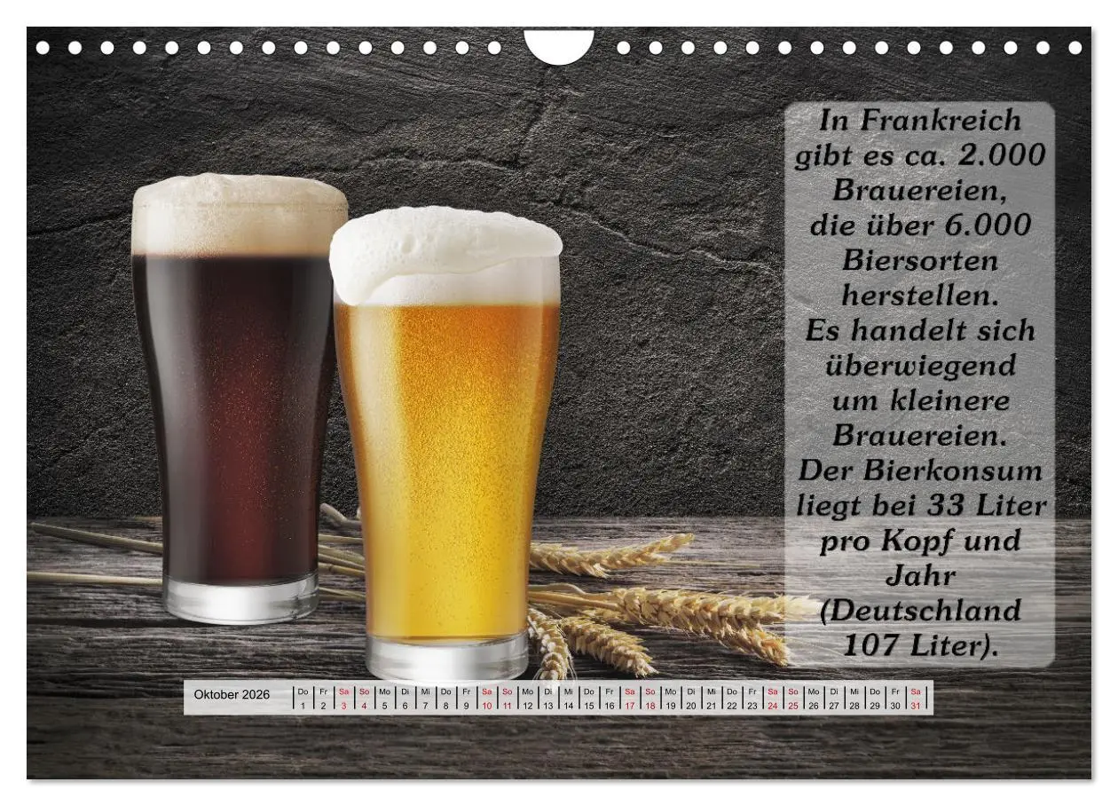 Bild: 9783457626566 | Wissenswertes über Bier (Wandkalender 2026 DIN A4 quer), CALVENDO...