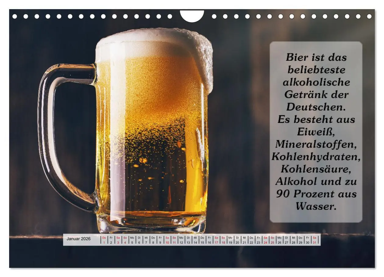 Bild: 9783457626566 | Wissenswertes über Bier (Wandkalender 2026 DIN A4 quer), CALVENDO...