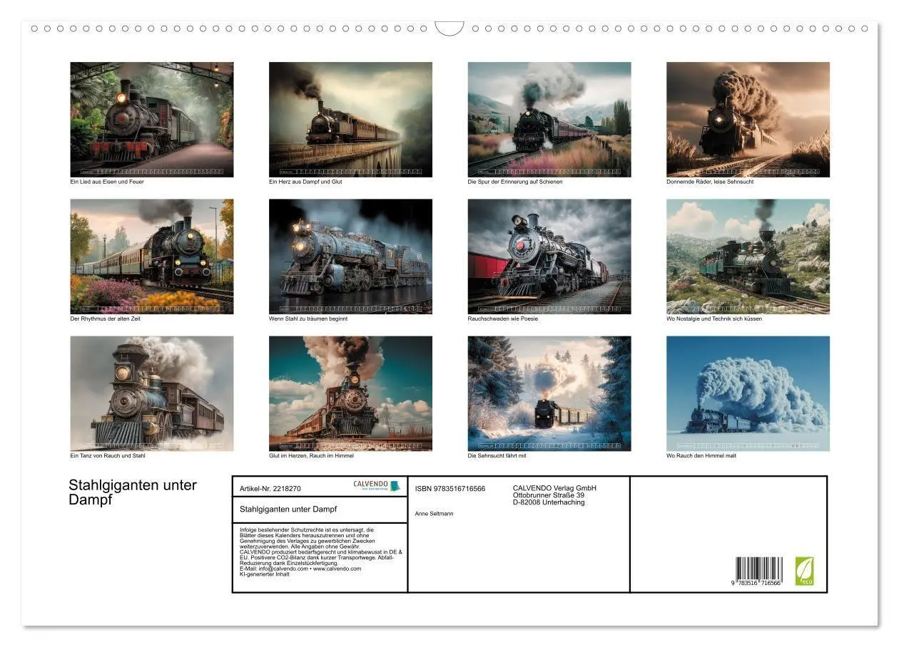 Bild: 9783516716566 | Stahlgiganten unter Dampf (Wandkalender 2026 DIN A2 quer), CALVENDO...