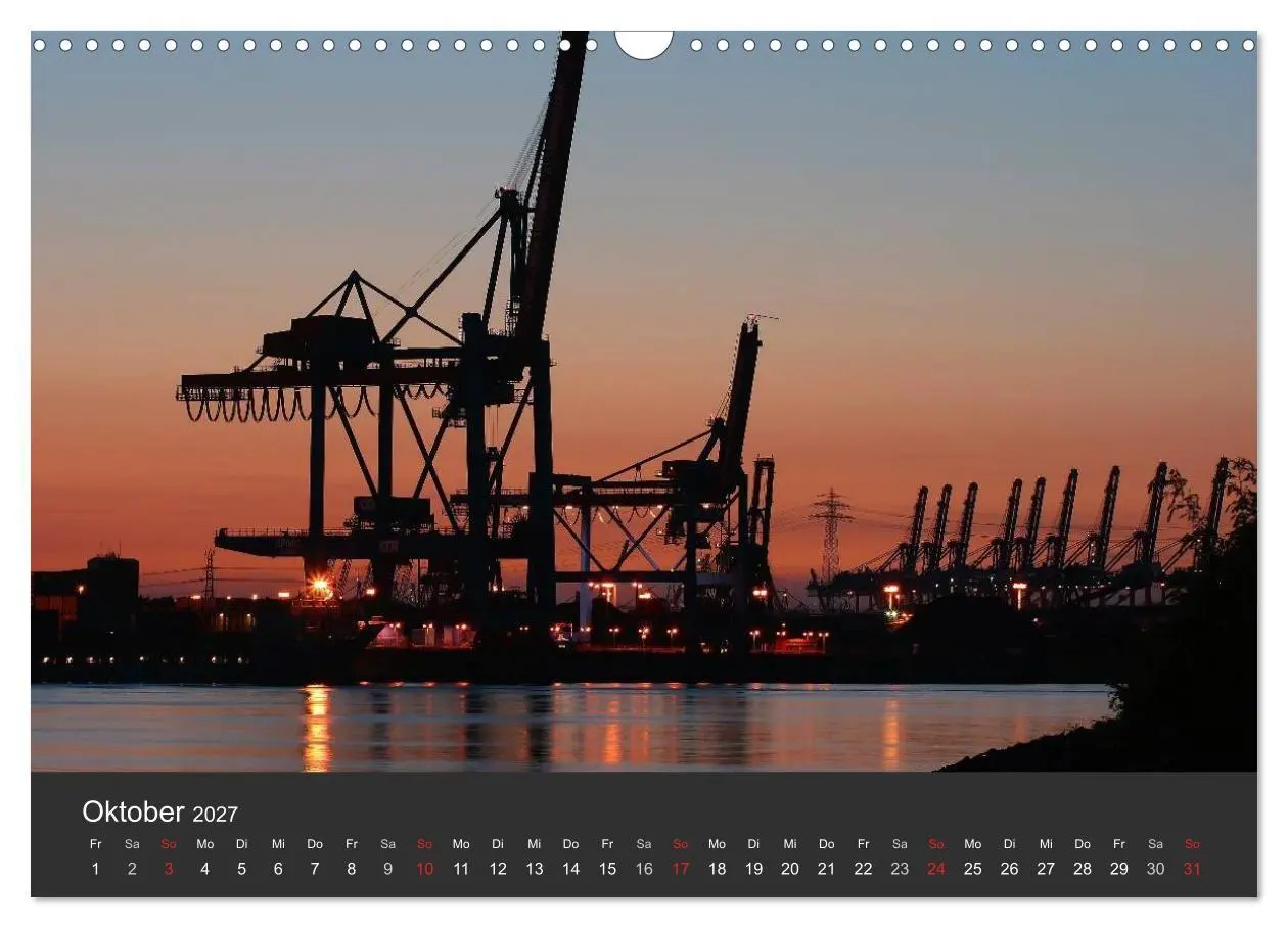 Bild: 9783594176566 | Hamburger Hafen bei Nacht (Wandkalender 2027 DIN A3 quer), CALVENDO...