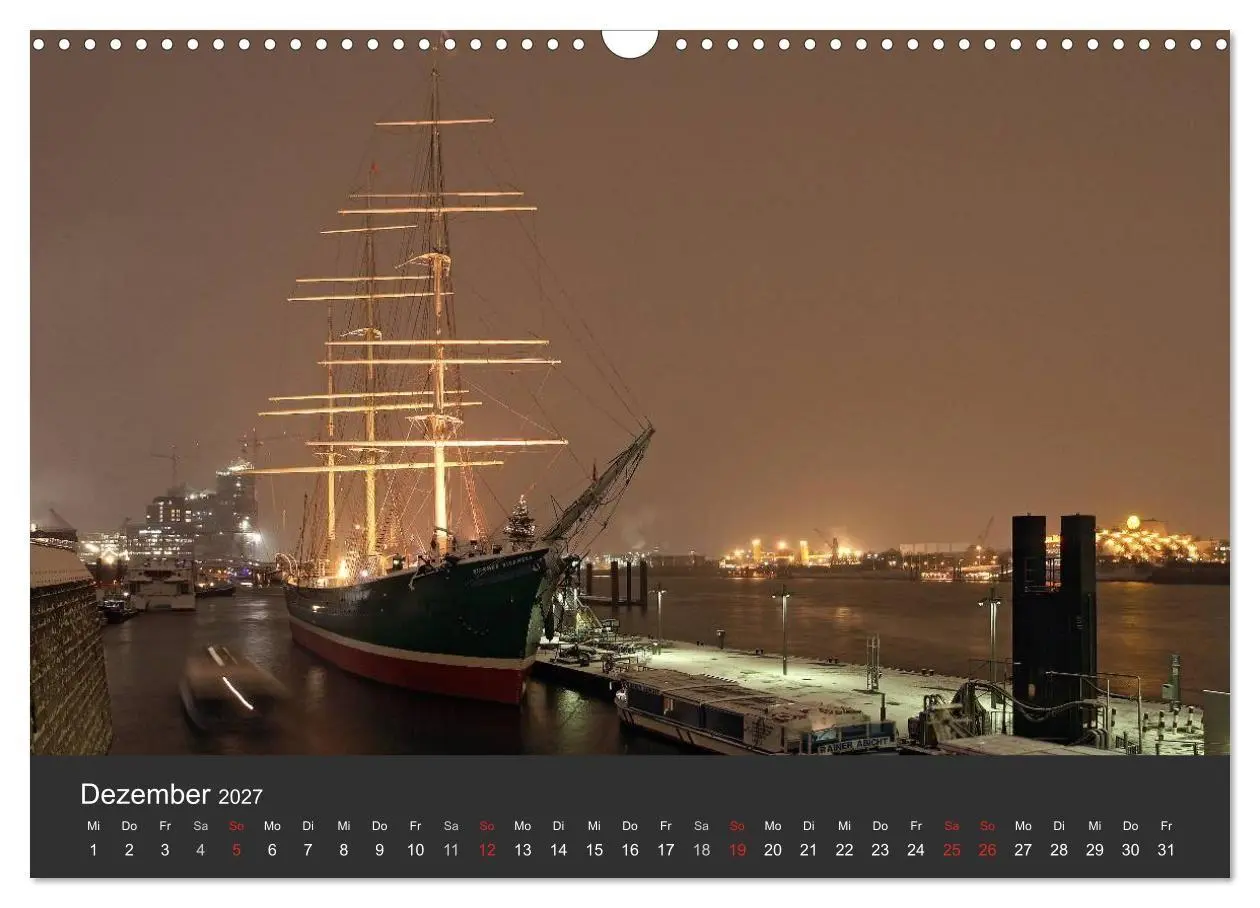 Bild: 9783594176566 | Hamburger Hafen bei Nacht (Wandkalender 2027 DIN A3 quer), CALVENDO...