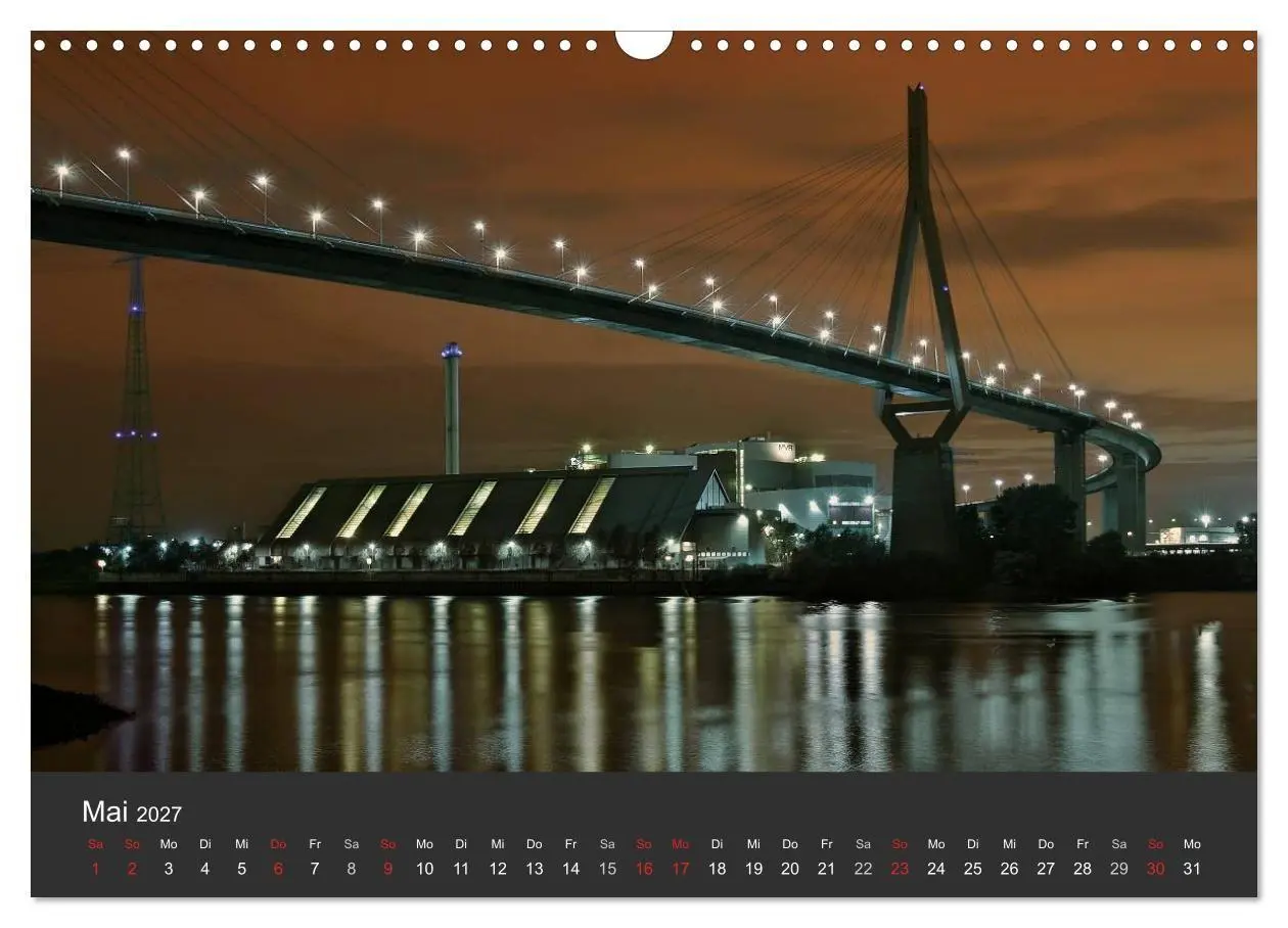 Bild: 9783594176566 | Hamburger Hafen bei Nacht (Wandkalender 2027 DIN A3 quer), CALVENDO...