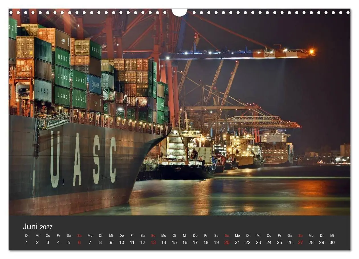 Bild: 9783594176566 | Hamburger Hafen bei Nacht (Wandkalender 2027 DIN A3 quer), CALVENDO...