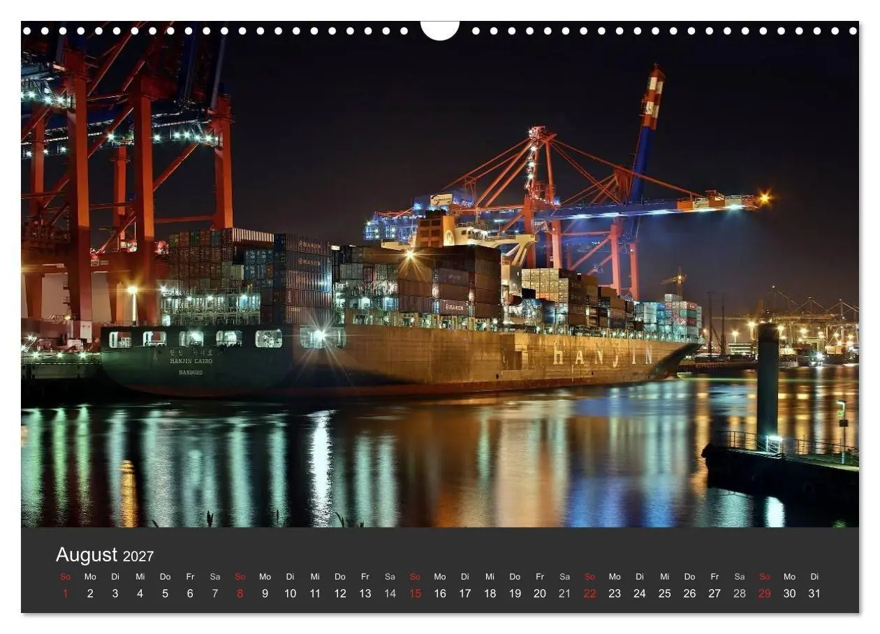 Bild: 9783594176566 | Hamburger Hafen bei Nacht (Wandkalender 2027 DIN A3 quer), CALVENDO...