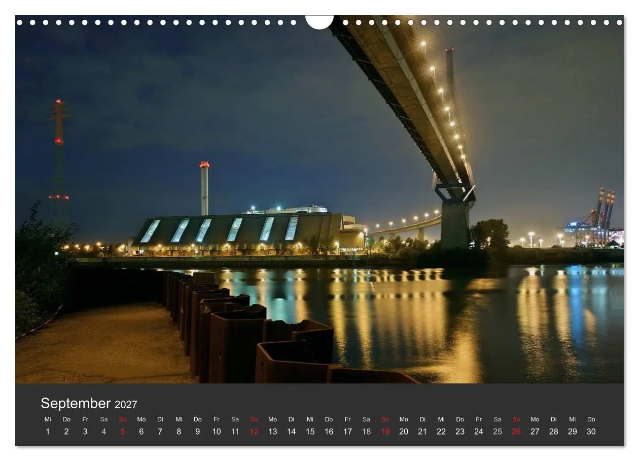 Bild: 9783594176566 | Hamburger Hafen bei Nacht (Wandkalender 2027 DIN A3 quer), CALVENDO...