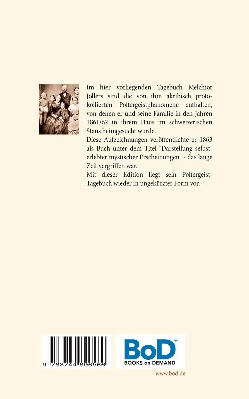 Rückseite: 9783744896566 | Das Poltergeist-Tagebuch des Melchior Joller - Protokoll der...