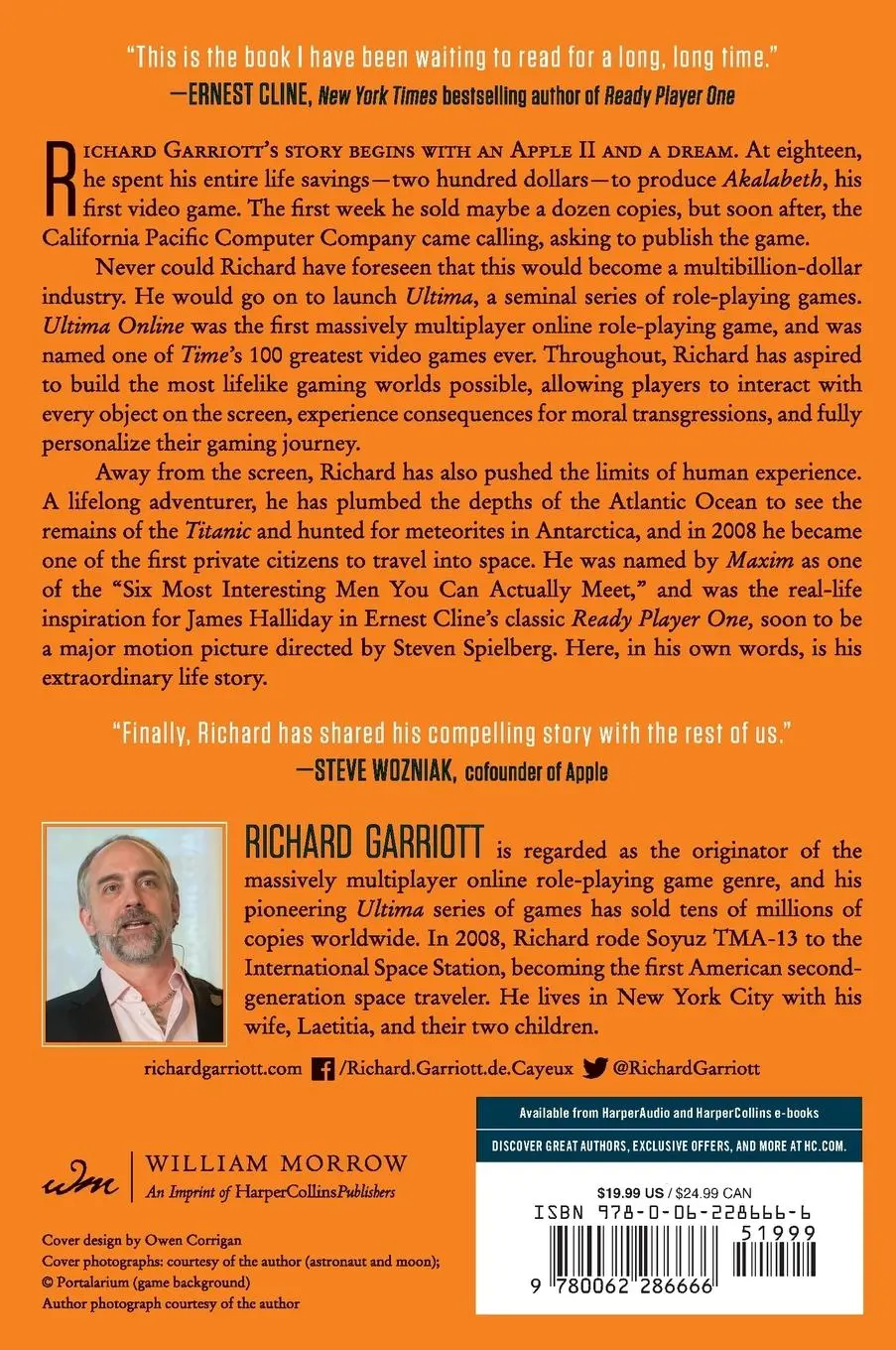 Rückseite: 9780062286666 | Explore/Create | Richard Garriott (u. a.) | Taschenbuch | Englisch