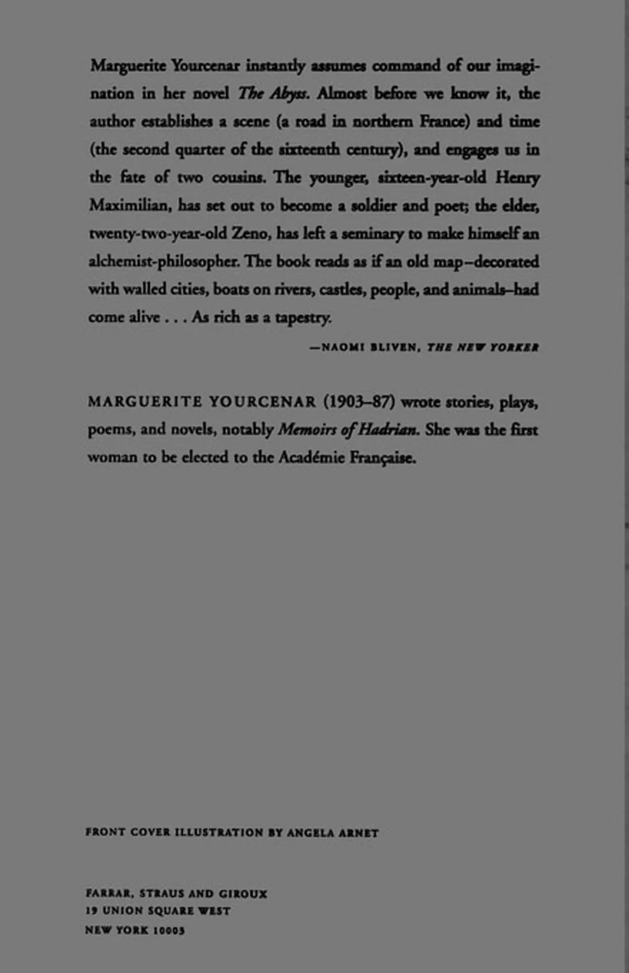 Rückseite: 9780374516666 | The Abyss | Marguerite Yourcenar | Taschenbuch | Englisch | 1981