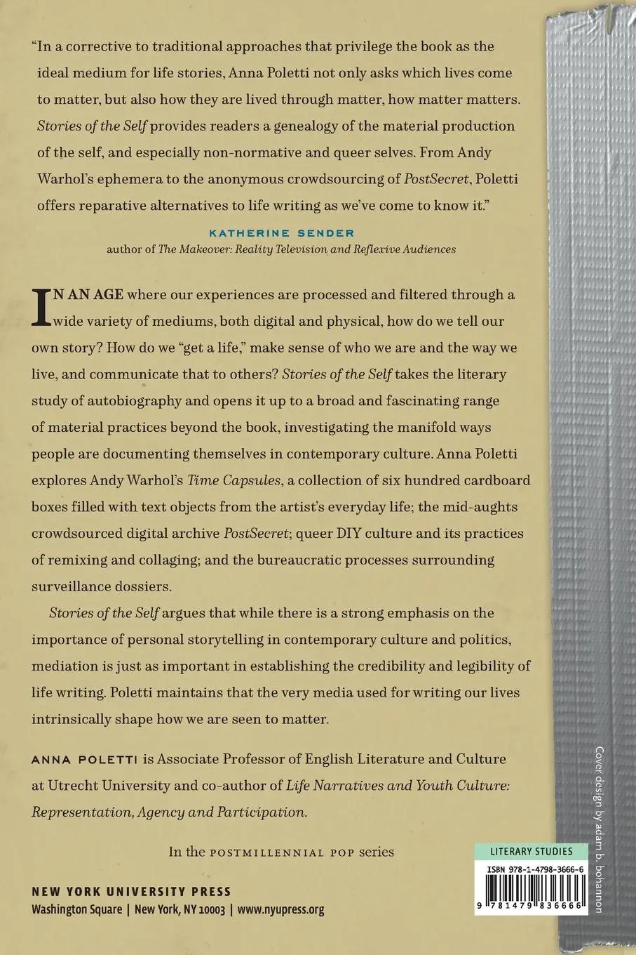 Rückseite: 9781479836666 | Stories of the Self | Life Writing after the Book | Anna Poletti