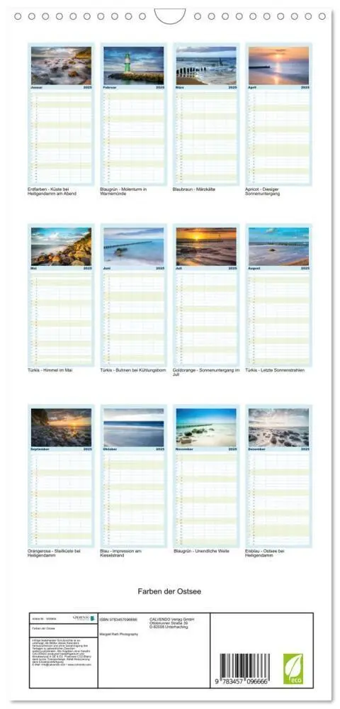 Bild: 9783457096666 | Familienplaner 2025 - Farben der Ostsee mit 5 Spalten...