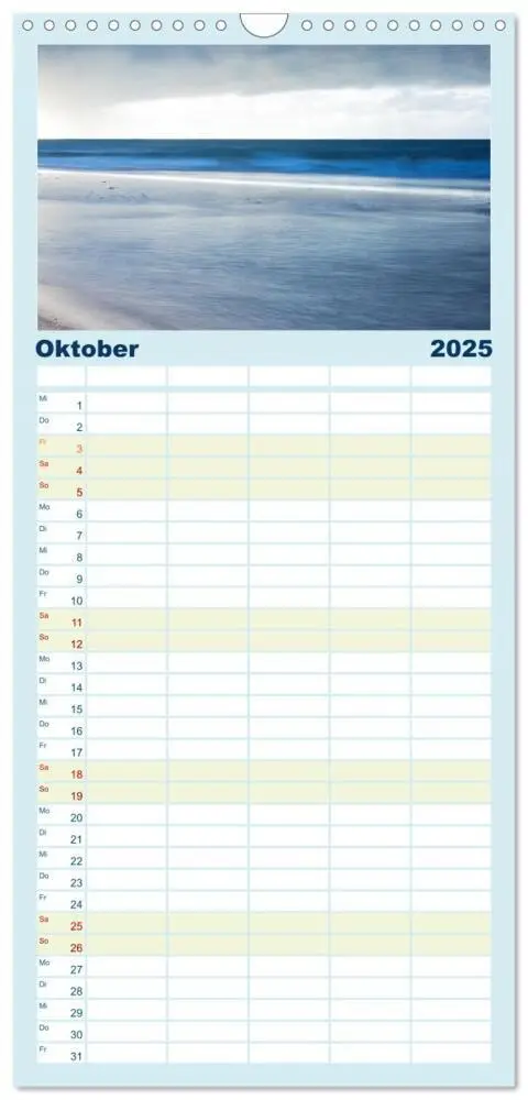 Bild: 9783457096666 | Familienplaner 2025 - Farben der Ostsee mit 5 Spalten...