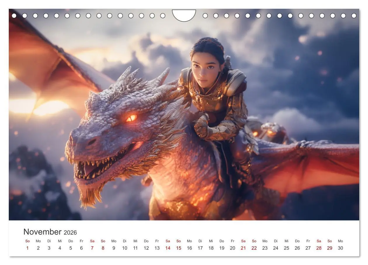 Bild: 9783457306666 | Kraft und Magie - Die Welt der Drachenkriegerinnen (Wandkalender...