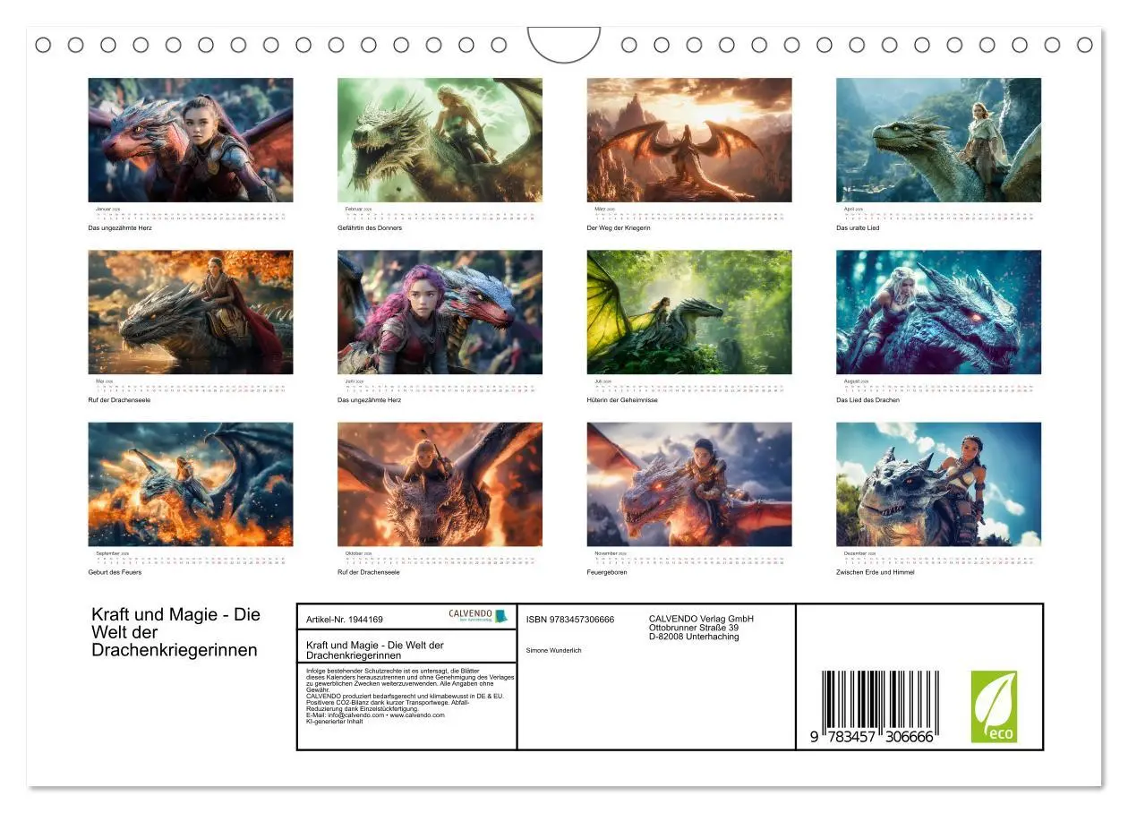 Bild: 9783457306666 | Kraft und Magie - Die Welt der Drachenkriegerinnen (Wandkalender...