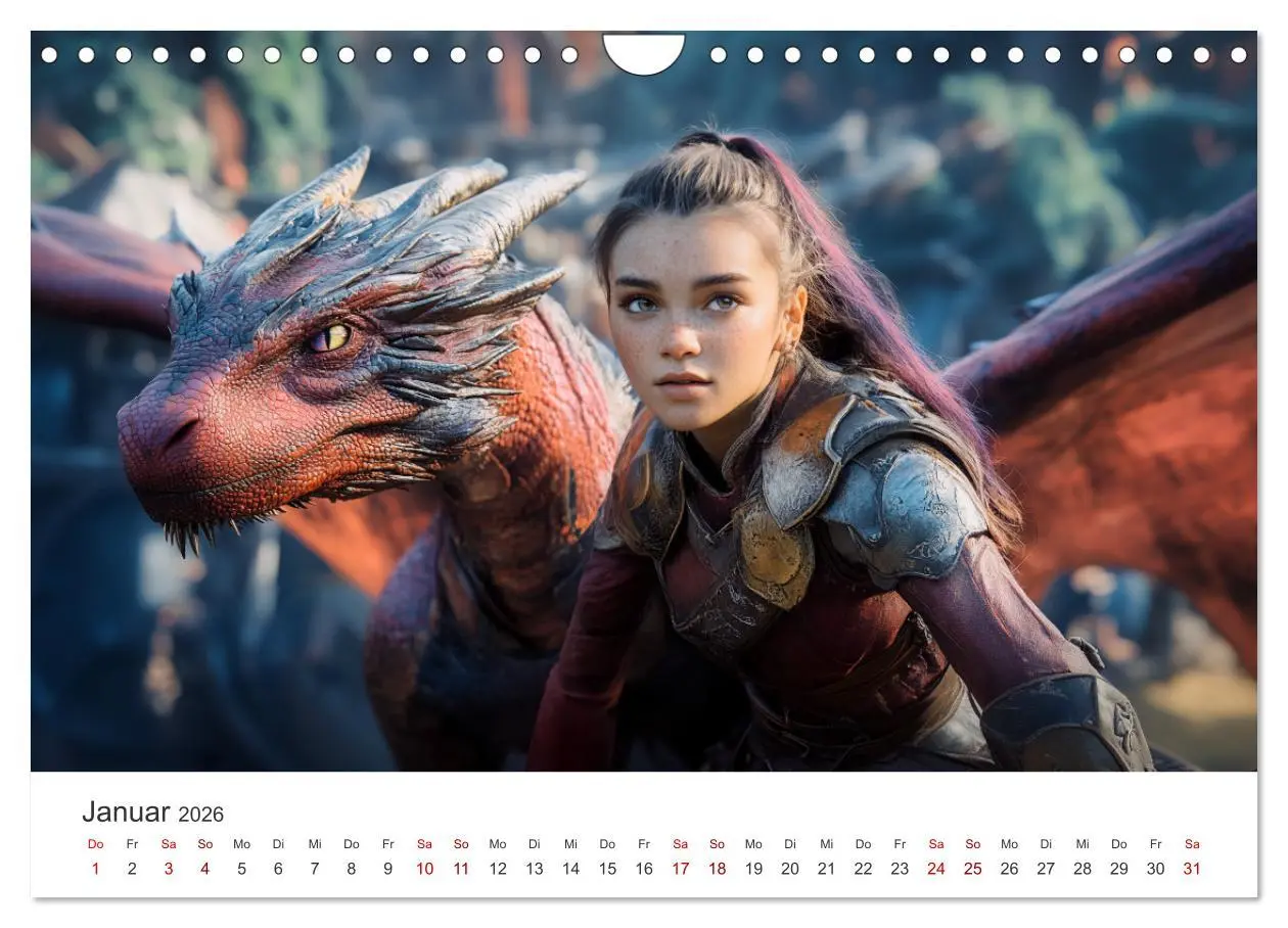 Bild: 9783457306666 | Kraft und Magie - Die Welt der Drachenkriegerinnen (Wandkalender...