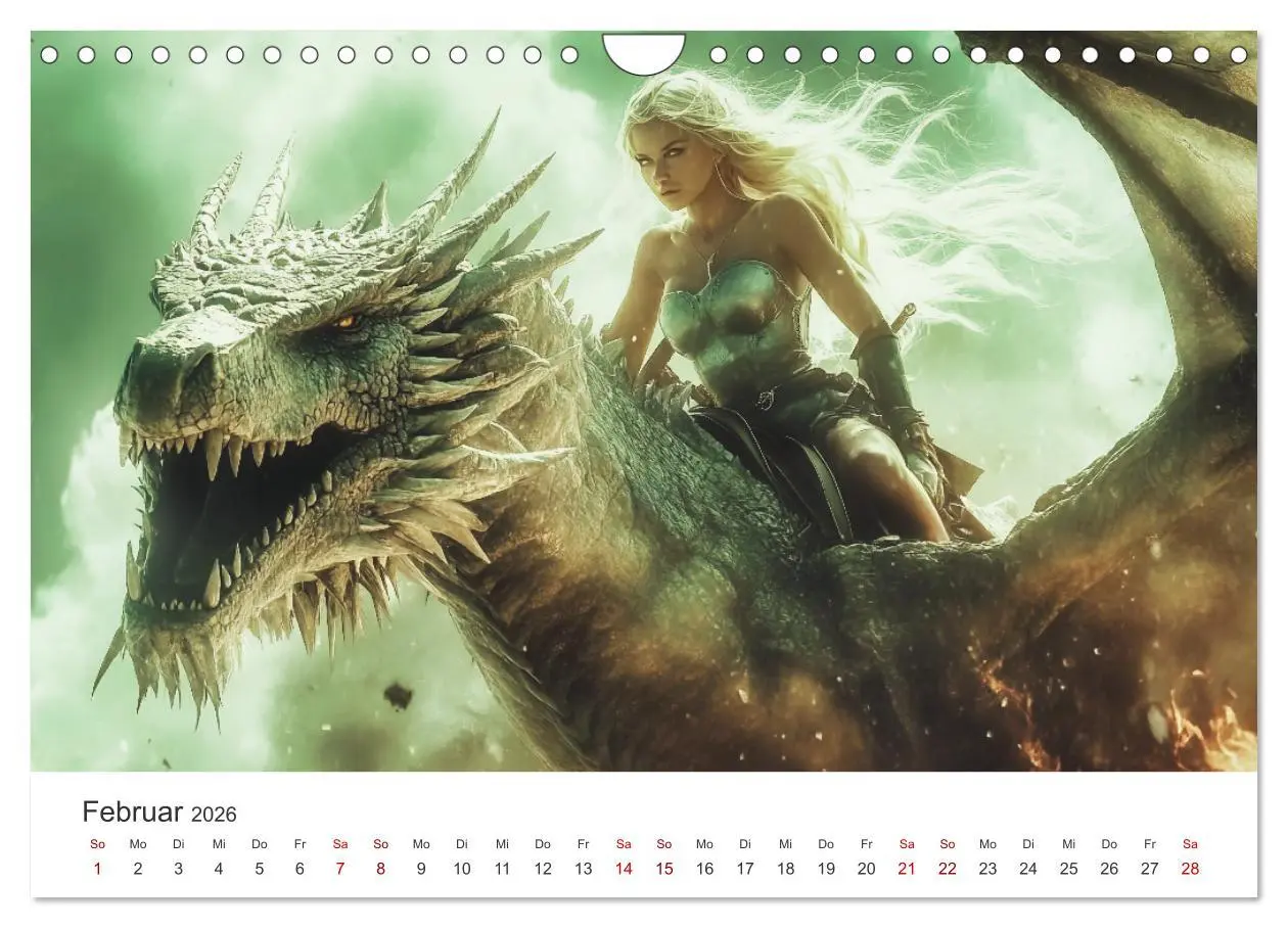 Bild: 9783457306666 | Kraft und Magie - Die Welt der Drachenkriegerinnen (Wandkalender...