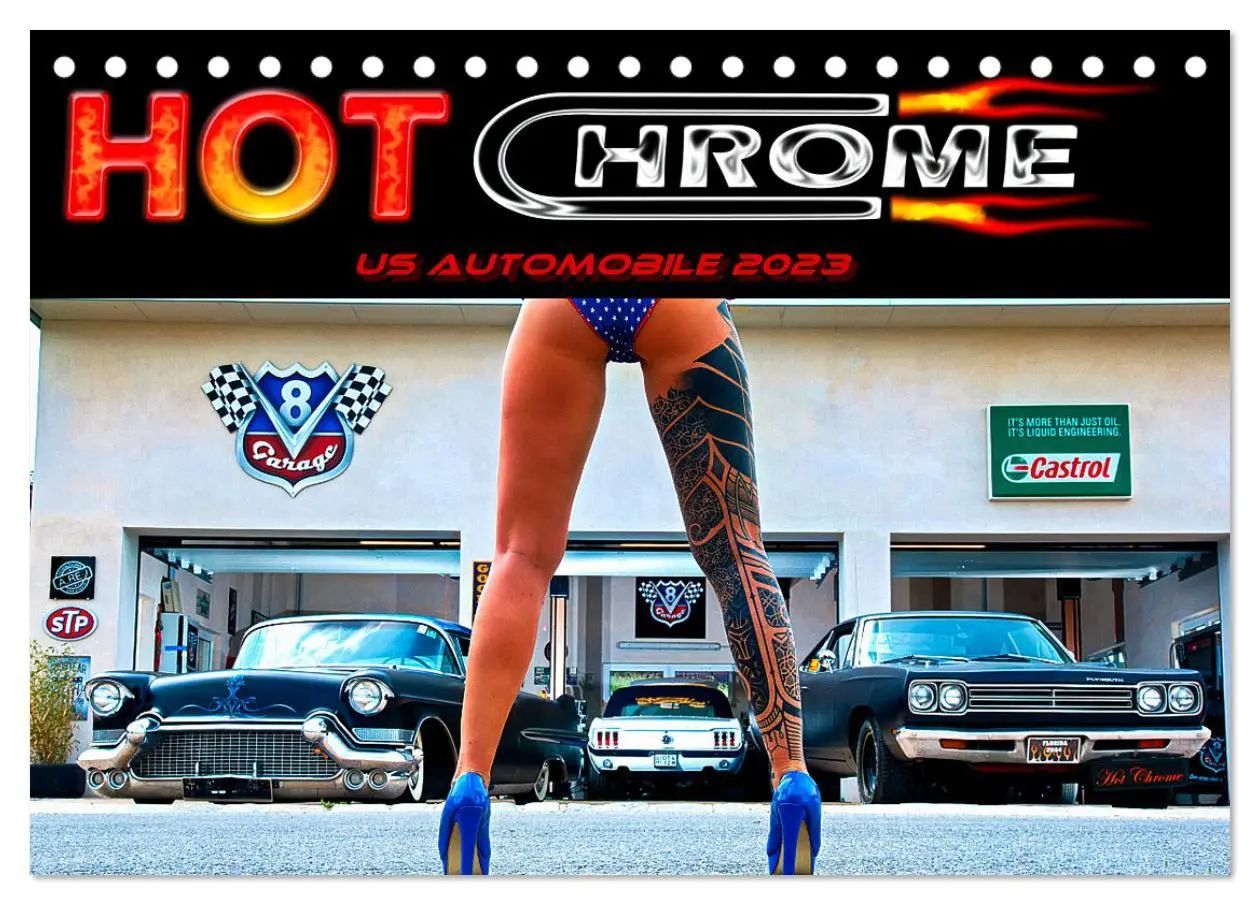 Cover: 9783457546666 | Hot Chrome US Automobile (Tischkalender 2026 DIN A5 quer), CALVENDO...