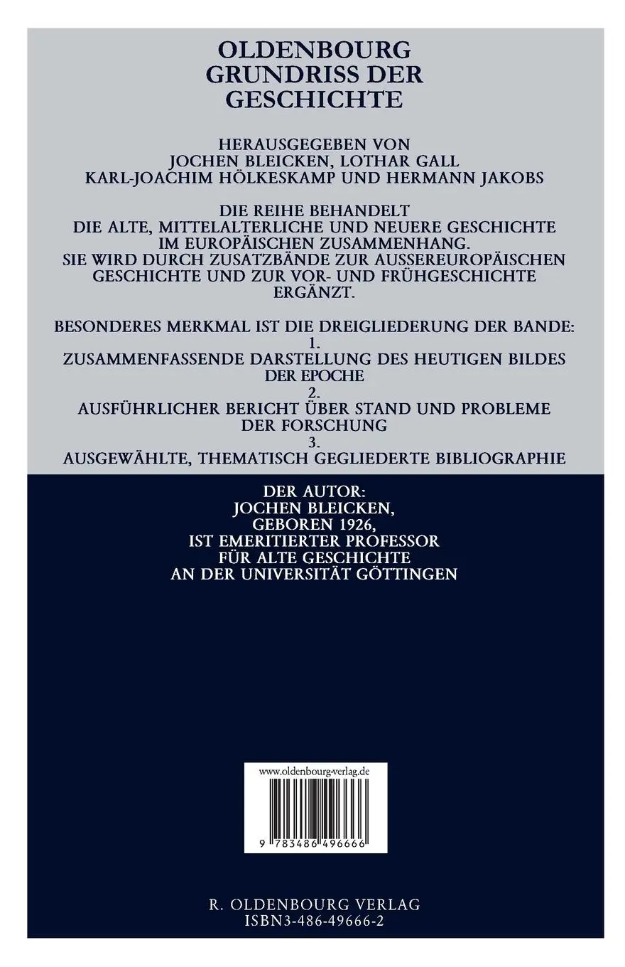 Rückseite: 9783486496666 | Geschichte der Römischen Republik | Jochen Bleicken | Taschenbuch