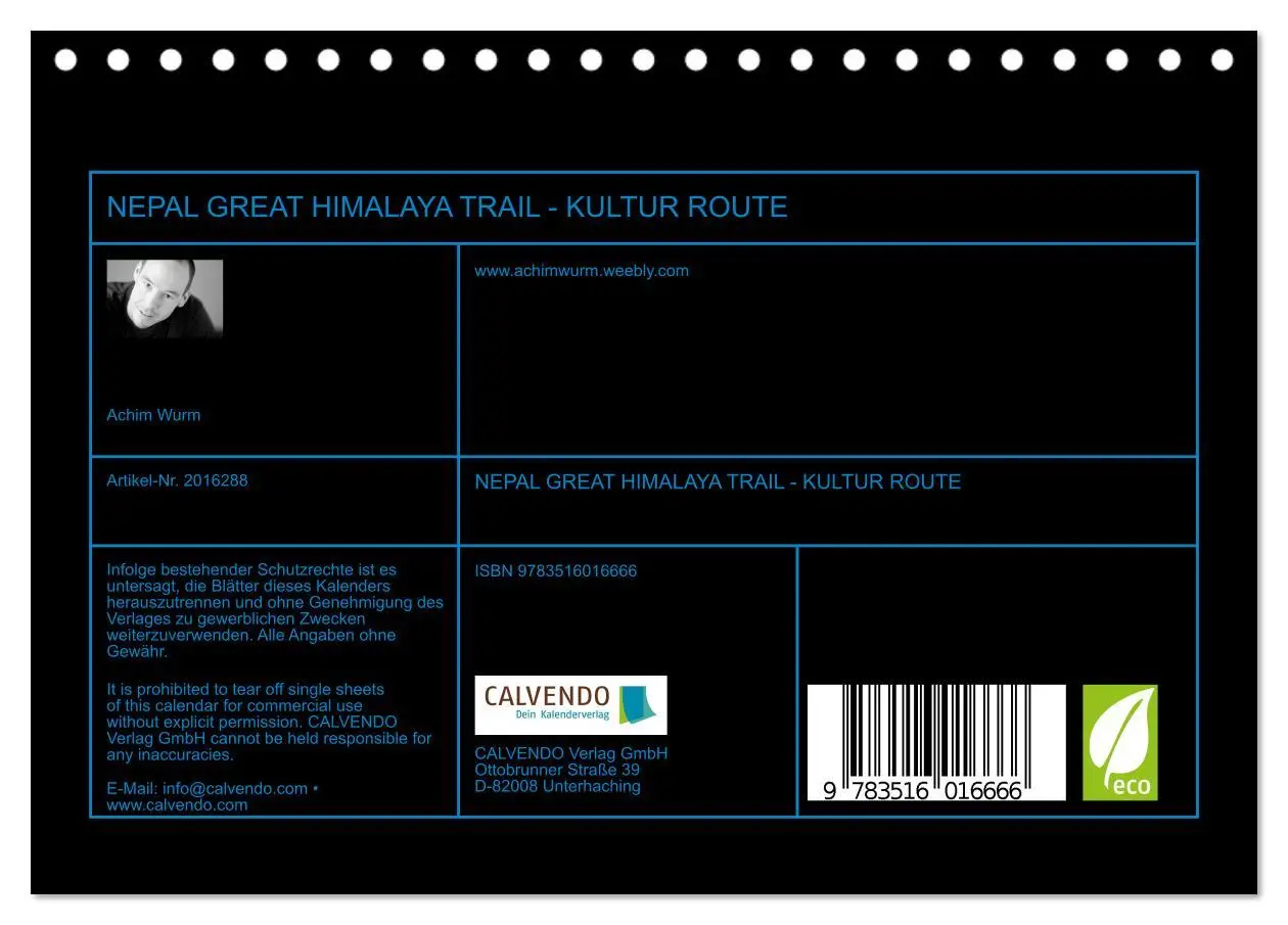 Bild: 9783516016666 | NEPAL GREAT HIMALAYA TRAIL - KULTUR ROUTE (Tischkalender 2026 DIN...
