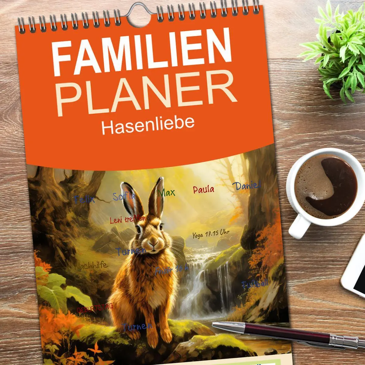 Bild: 9783516496666 | Familienplaner 2026 - Hasenliebe mit 5 Spalten (Wandkalender, 21 x...