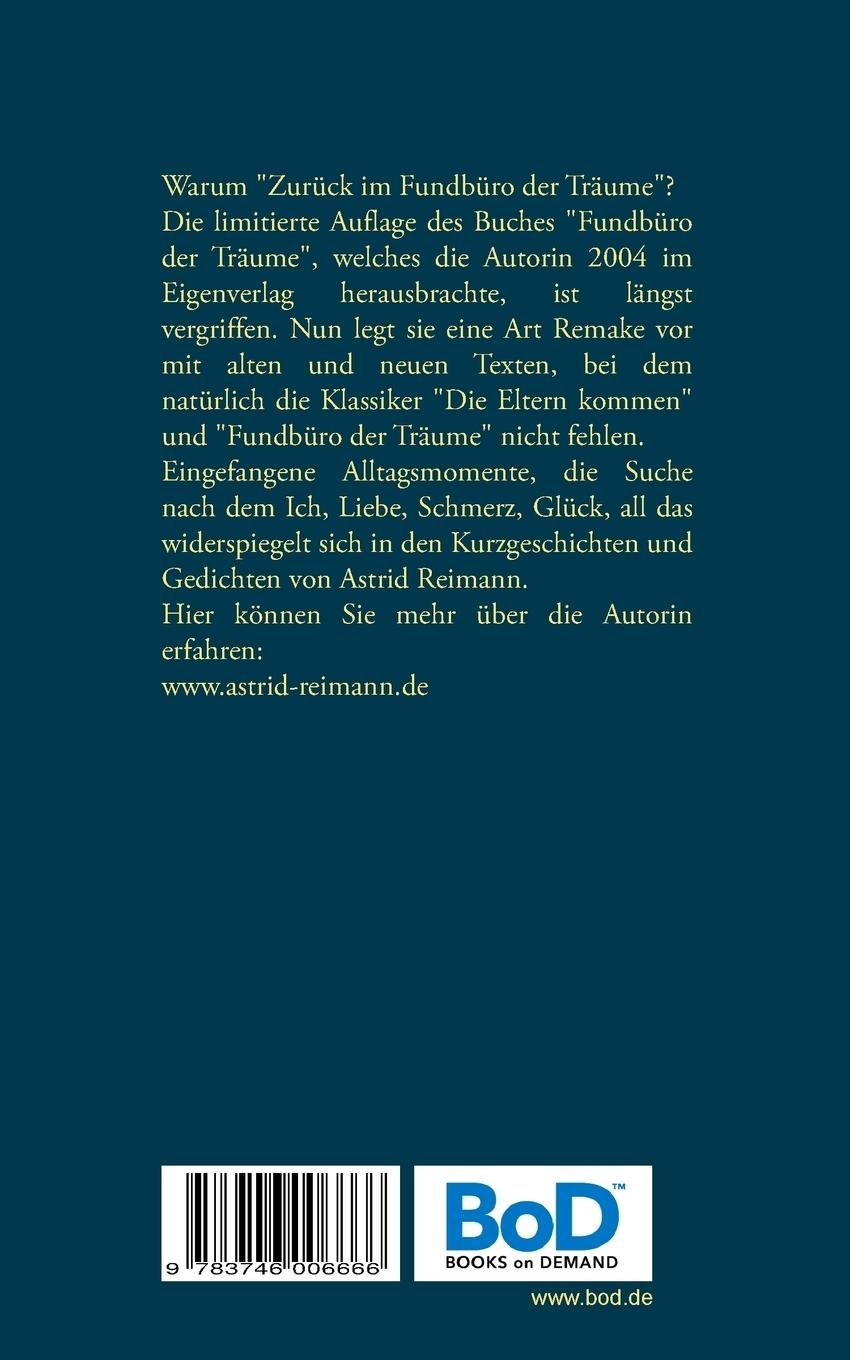 Rückseite: 9783746006666 | Zurück im Fundbüro der Träume | Astrid Reimann | Taschenbuch | 76 S.