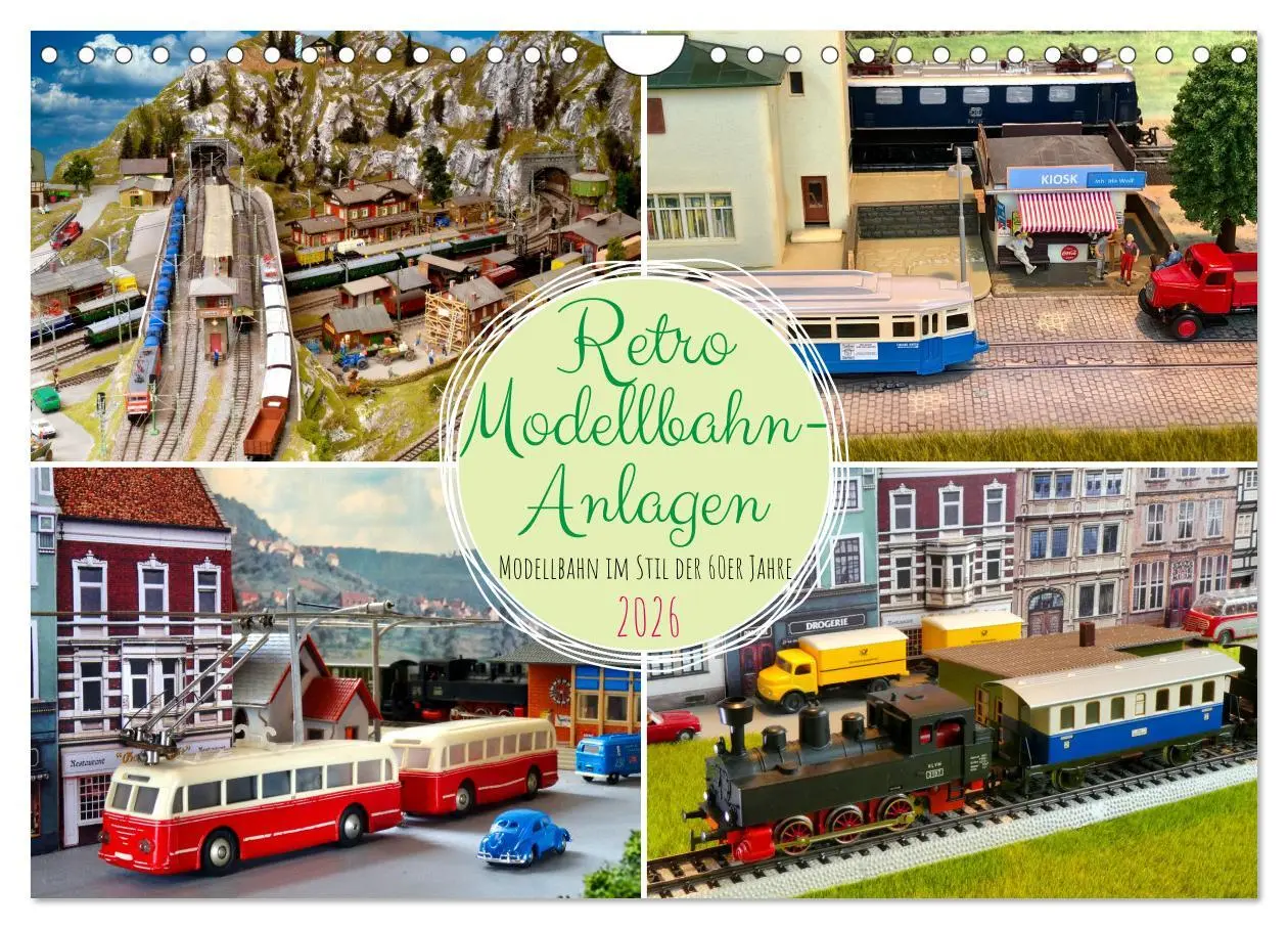 Cover: 9783457536766 | Retro Modellbahnanlagen (Wandkalender 2026 DIN A4 quer), CALVENDO...