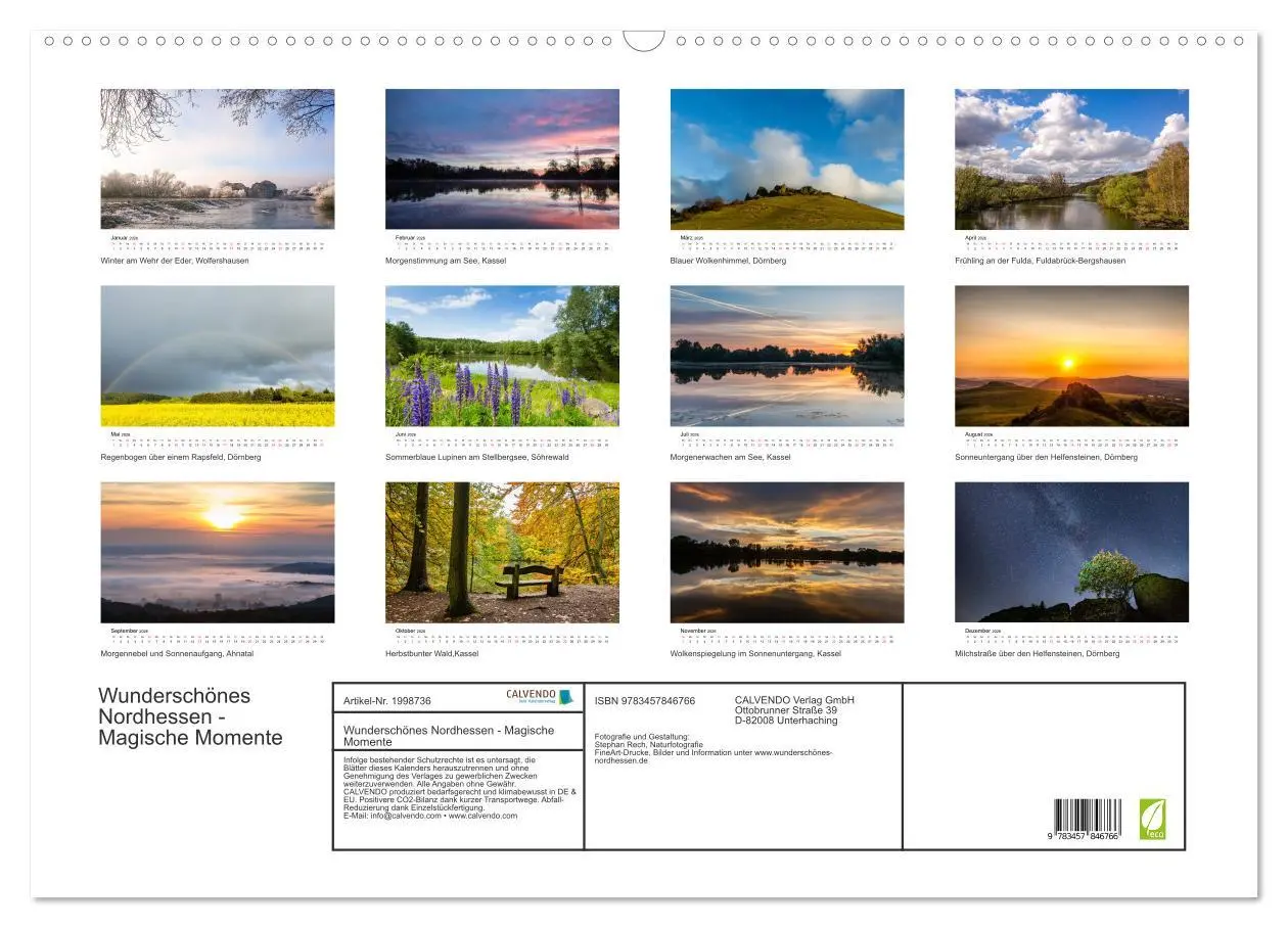 Bild: 9783457846766 | Wunderschönes Nordhessen - Magische Momente (Wandkalender 2026 DIN...