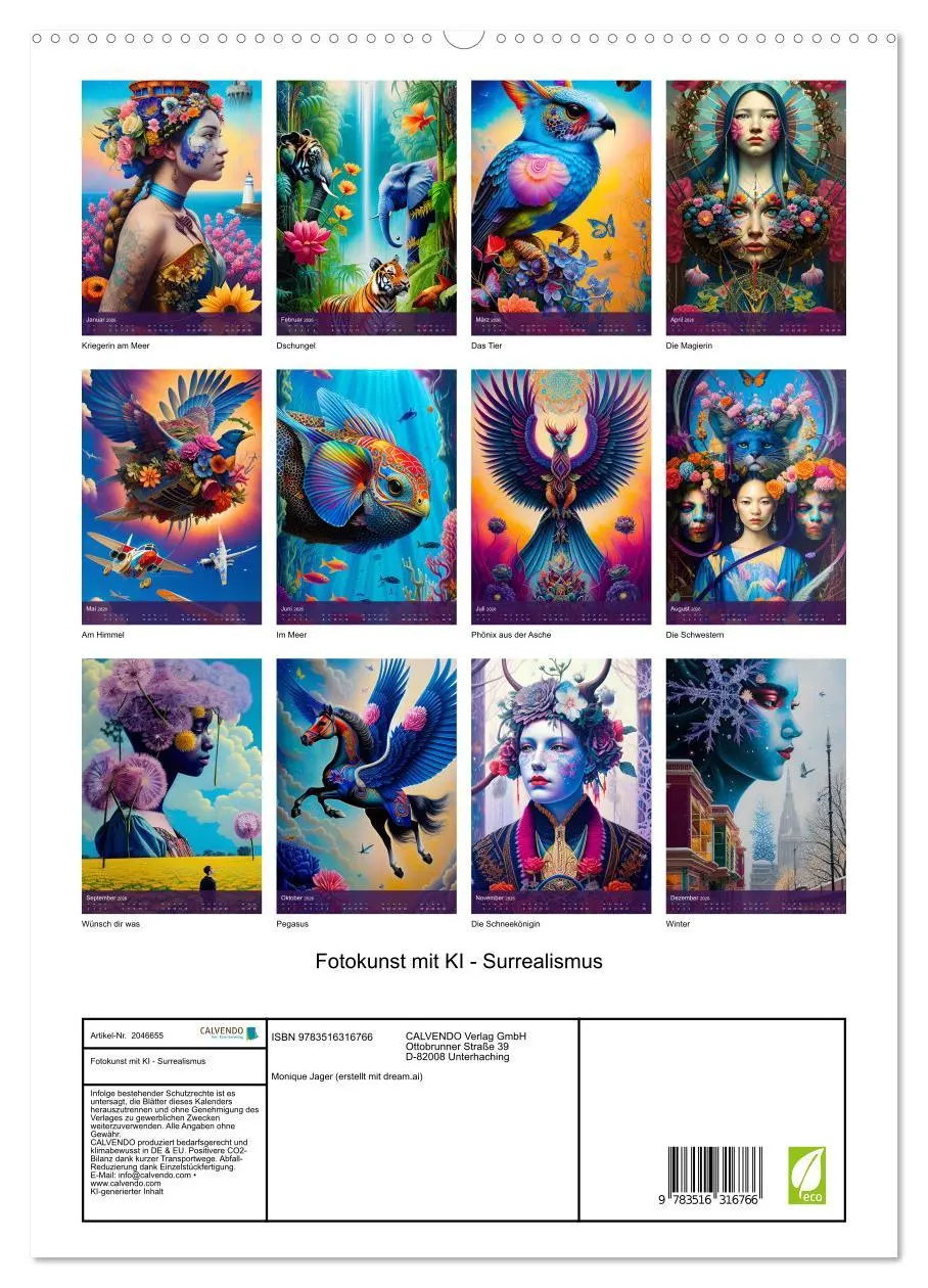 Bild: 9783516316766 | Fotokunst mit KI - Surrealismus (hochwertiger Premium Wandkalender...