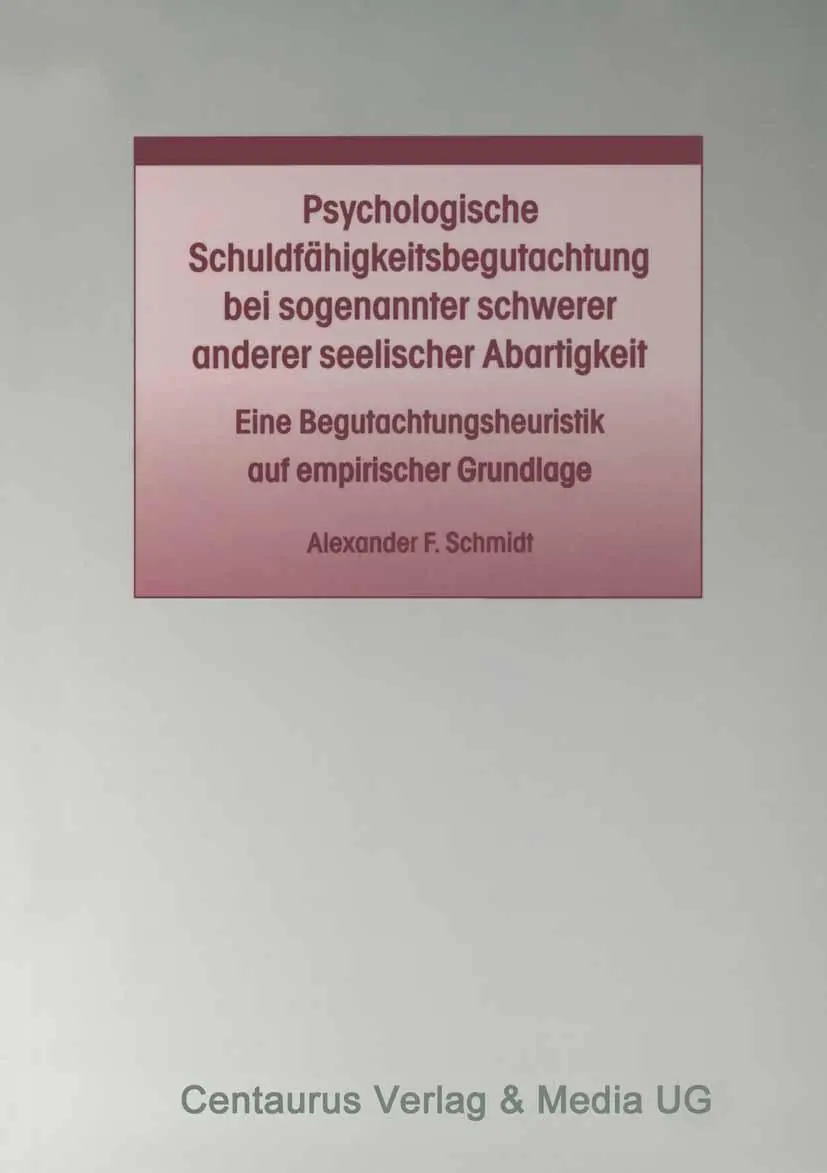 Cover: 9783825506766 | Psychologische Schuldfähigkeitsbegutachtung bei sogenannter...