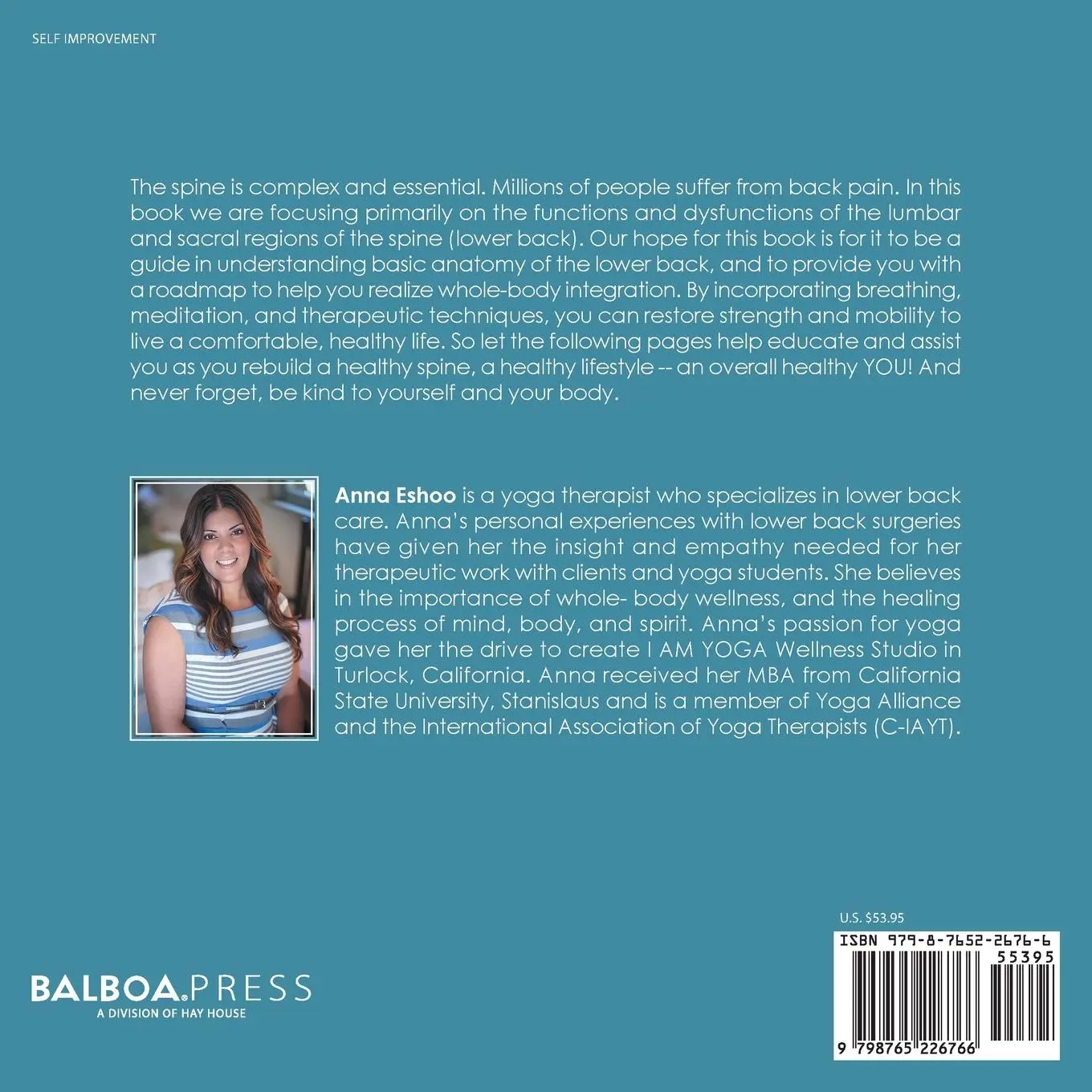 Rückseite: 9798765226766 | Yoga | A Journey into a Healthy Spine | Anna Eshoo | Taschenbuch