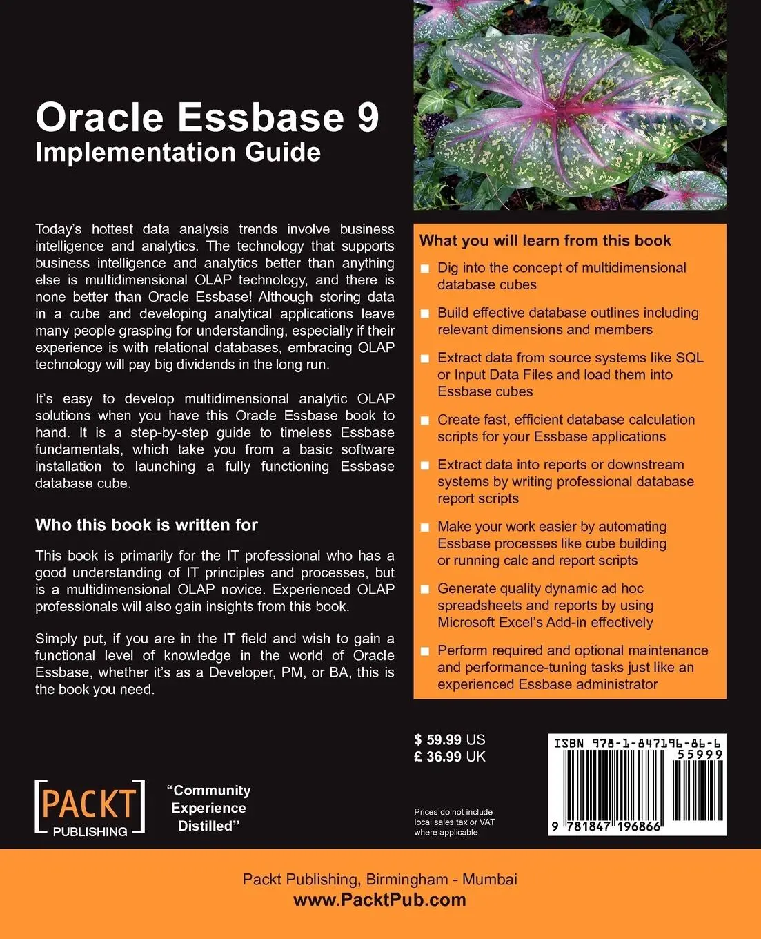Rückseite: 9781847196866 | Oracle Essbase 9 Implementation Guide | Joseph Sydney Gomez (u. a.)