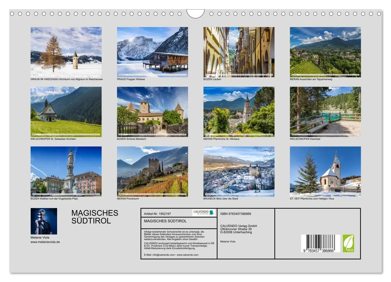 Bild: 9783457386866 | MAGISCHES SÜDTIROL (Wandkalender 2026 DIN A3 quer), CALVENDO...