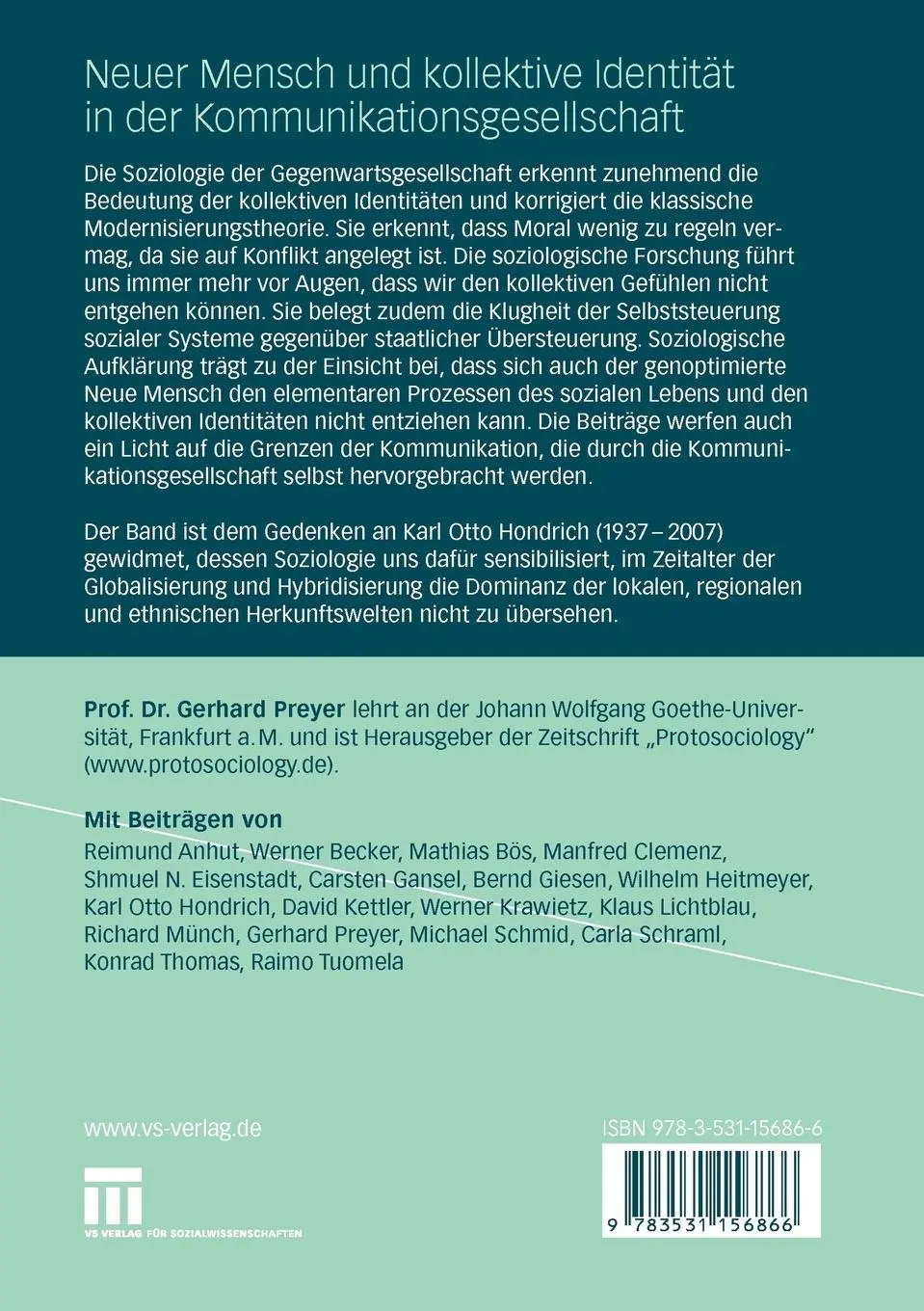 Rückseite: 9783531156866 | Neuer Mensch und kollektive Identität in der...
