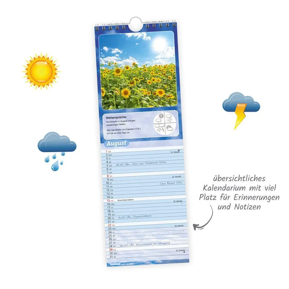 Bild: 9783988026866 | TRÖTSCH - Streifenkalender Wetterkalender 2027 Notizkalender | KG