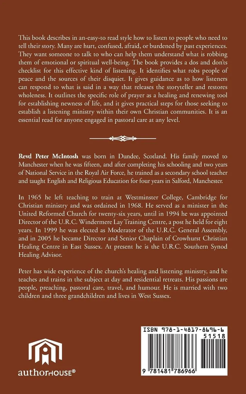 Rückseite: 9781481786966 | Listening Is Healing | A Practical Guide for Pastoral Care | McIntosh