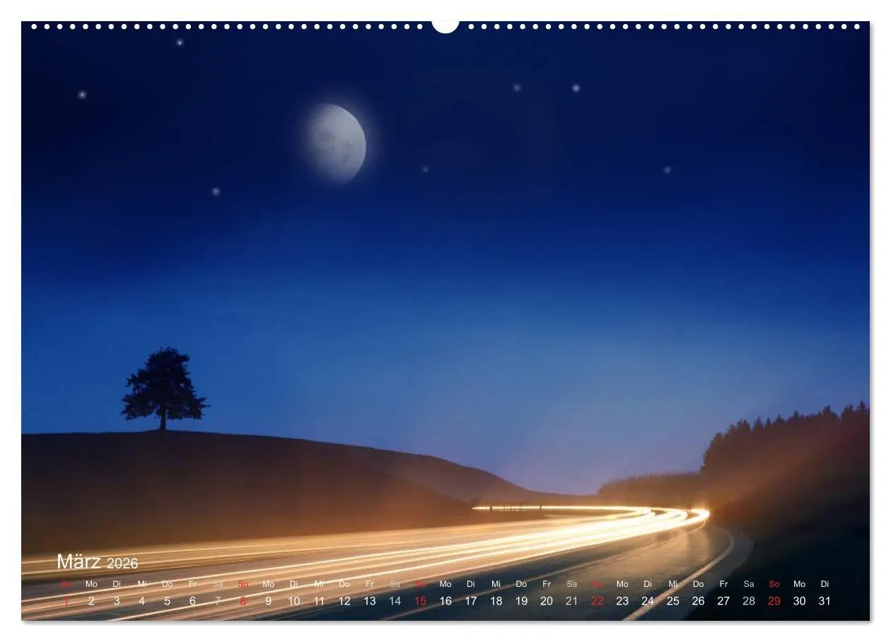 Bild: 9783516086966 | Mondnacht (hochwertiger Premium Wandkalender 2026 DIN A2 quer),...