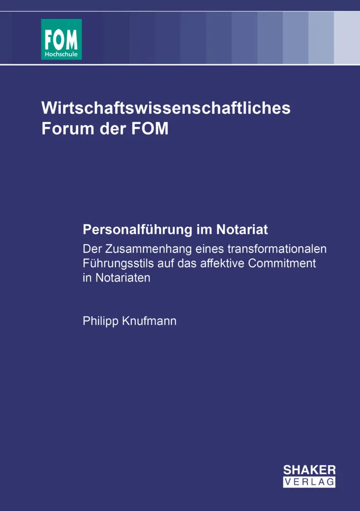 Cover: 9783844086966 | Personalführung im Notariat | Philipp Knufmann | Taschenbuch | 214 S.