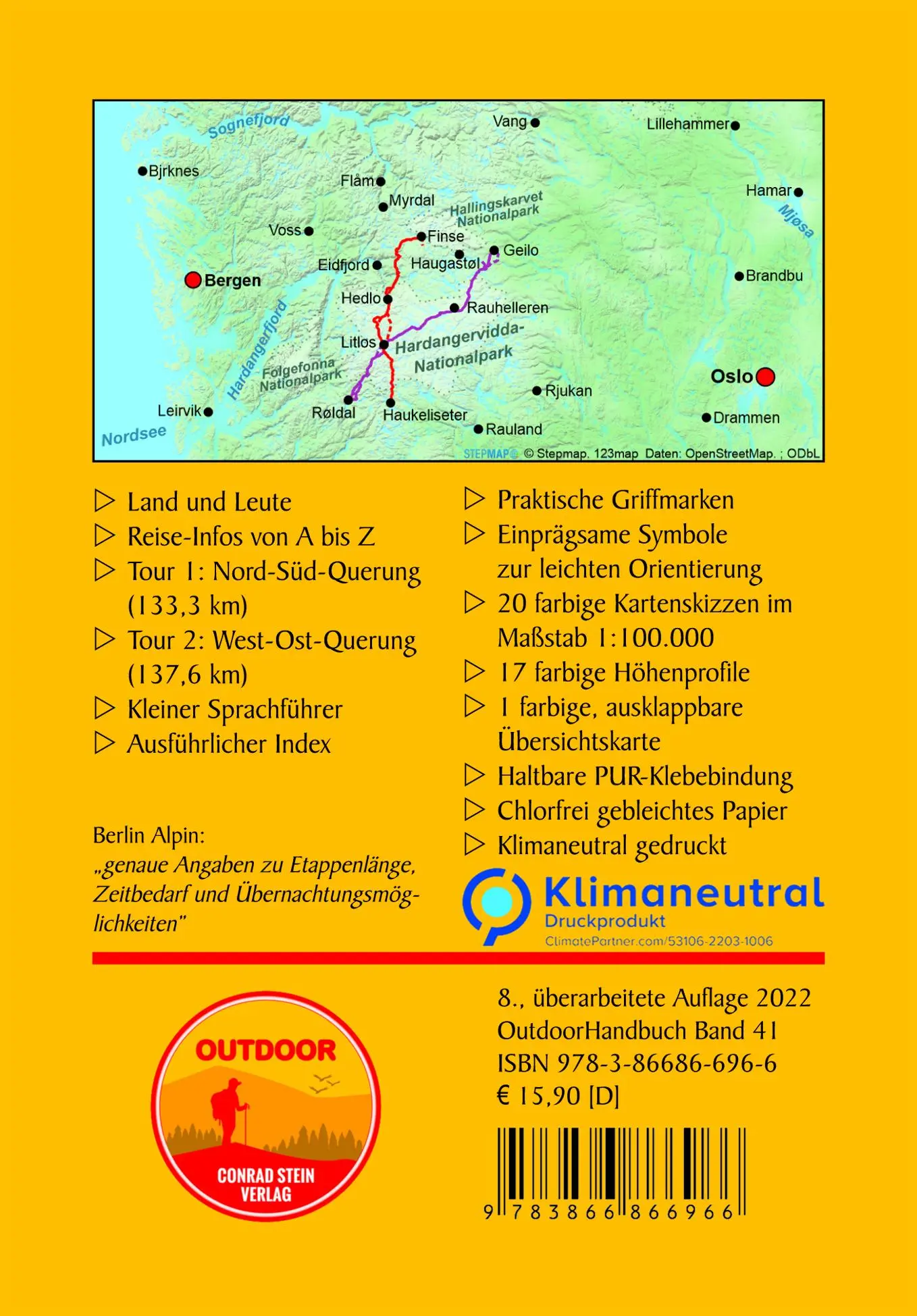 Rückseite: 9783866866966 | Norwegen: Hardangervidda | Tonia Körner (u. a.) | Taschenbuch | 192 S.